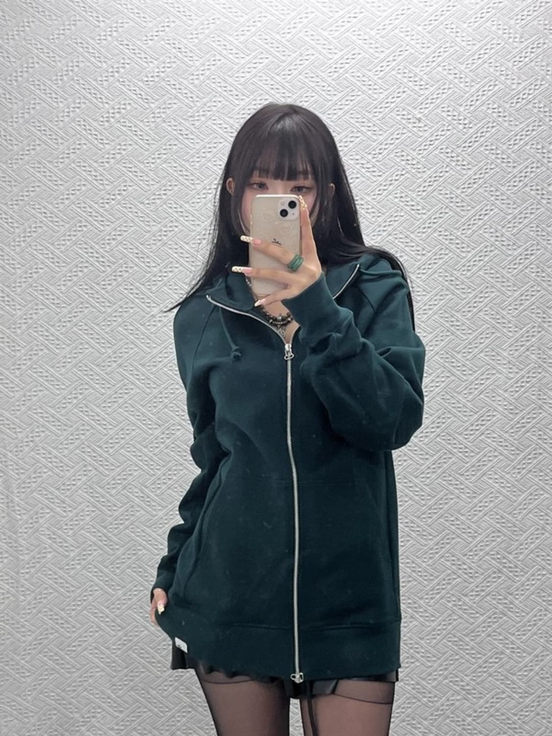 아디다스 빈티지 캐주얼 딥그린 롱 후드집업 L C09676 상품이미지2