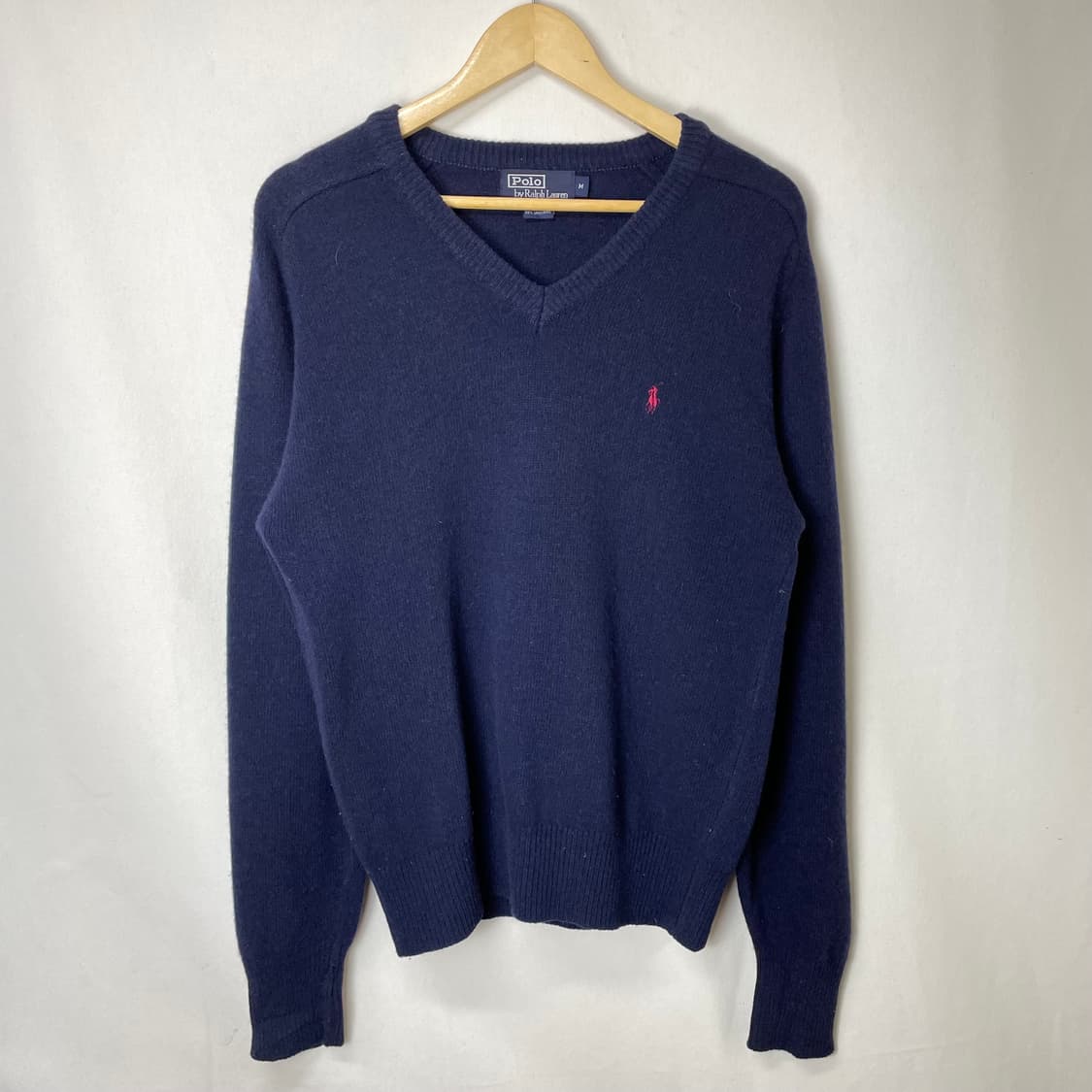 폴로 램스울 브이넥 니트 M 네이비 상품이미지1