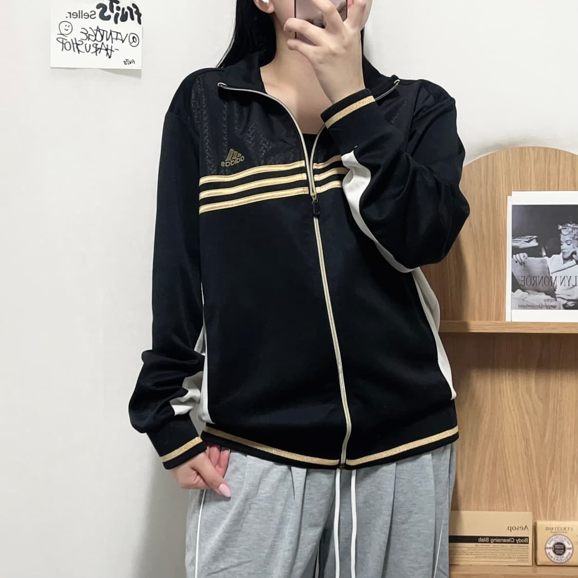 [정품] 아디다스 블랙 골드삼선 져지 [ 100 ] 상품이미지2