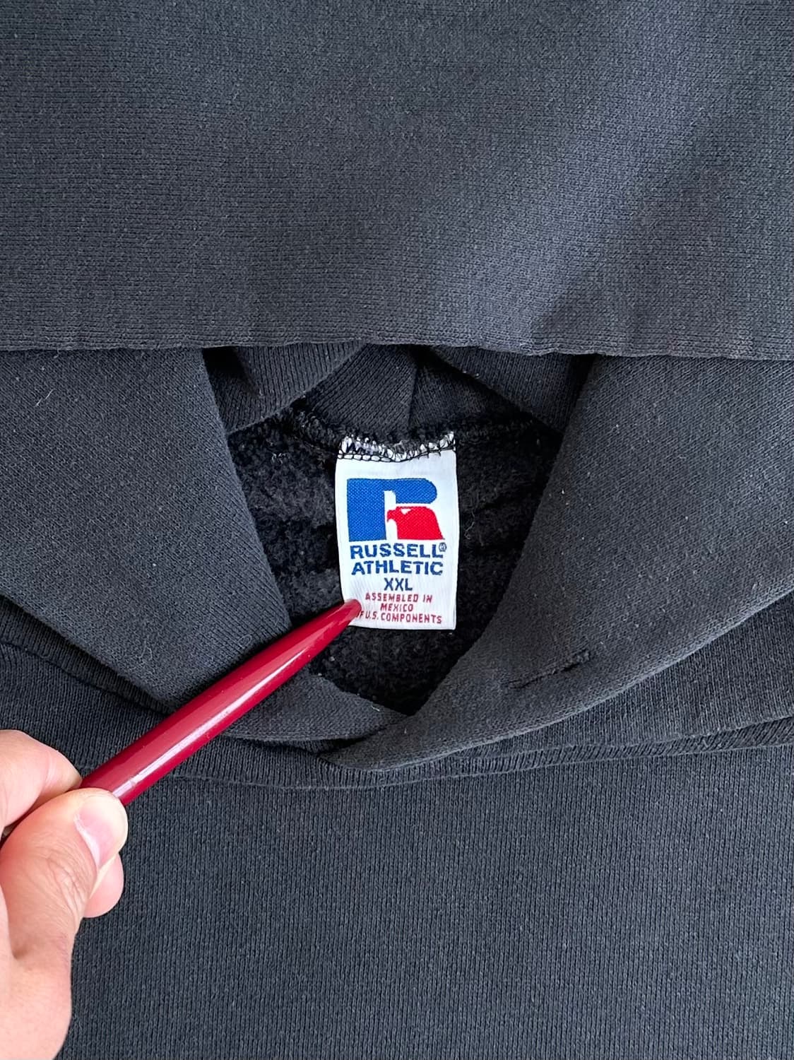 90s 빈티지 러셀 후드 블랙 XXL 상품이미지5