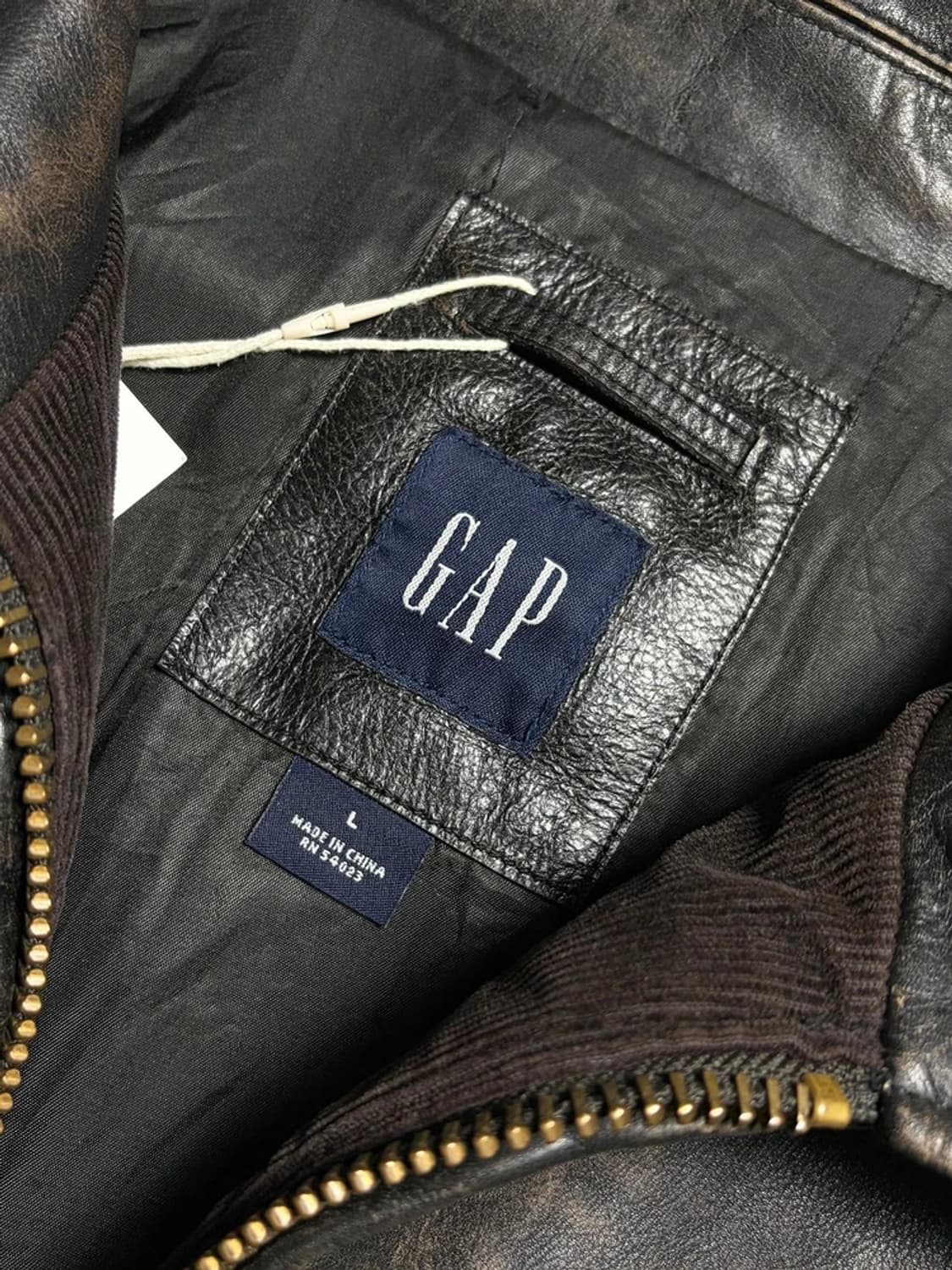 갭 OLD GAP 00's 에이징 소가죽 라이더 자켓 R1329 상품이미지8