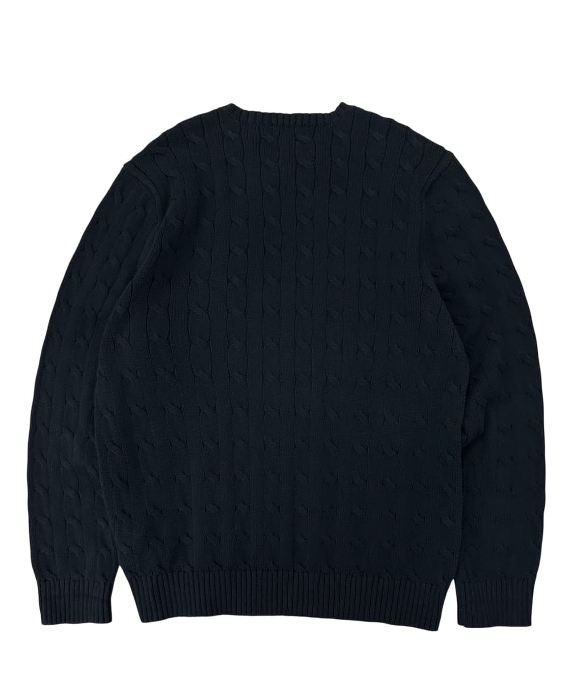 폴로 케이블 꽈배기 니트 블랙 (XL) 상품이미지8