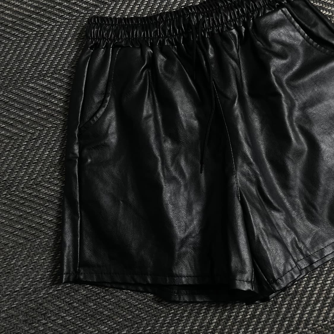 빈티지 우먼스 비건 레더 버뮤다 하프 팬츠o 3659 상품이미지3