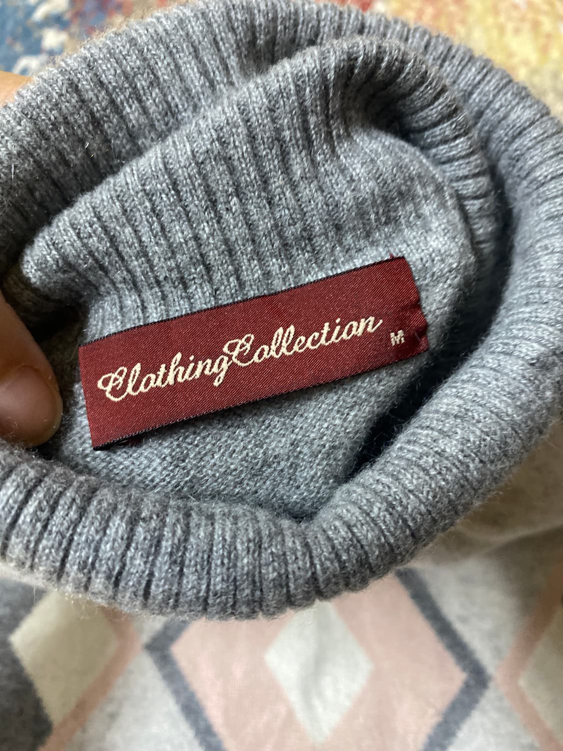 ClothingCollection 캐시미어 100 아가일 니트 M 상품이미지7