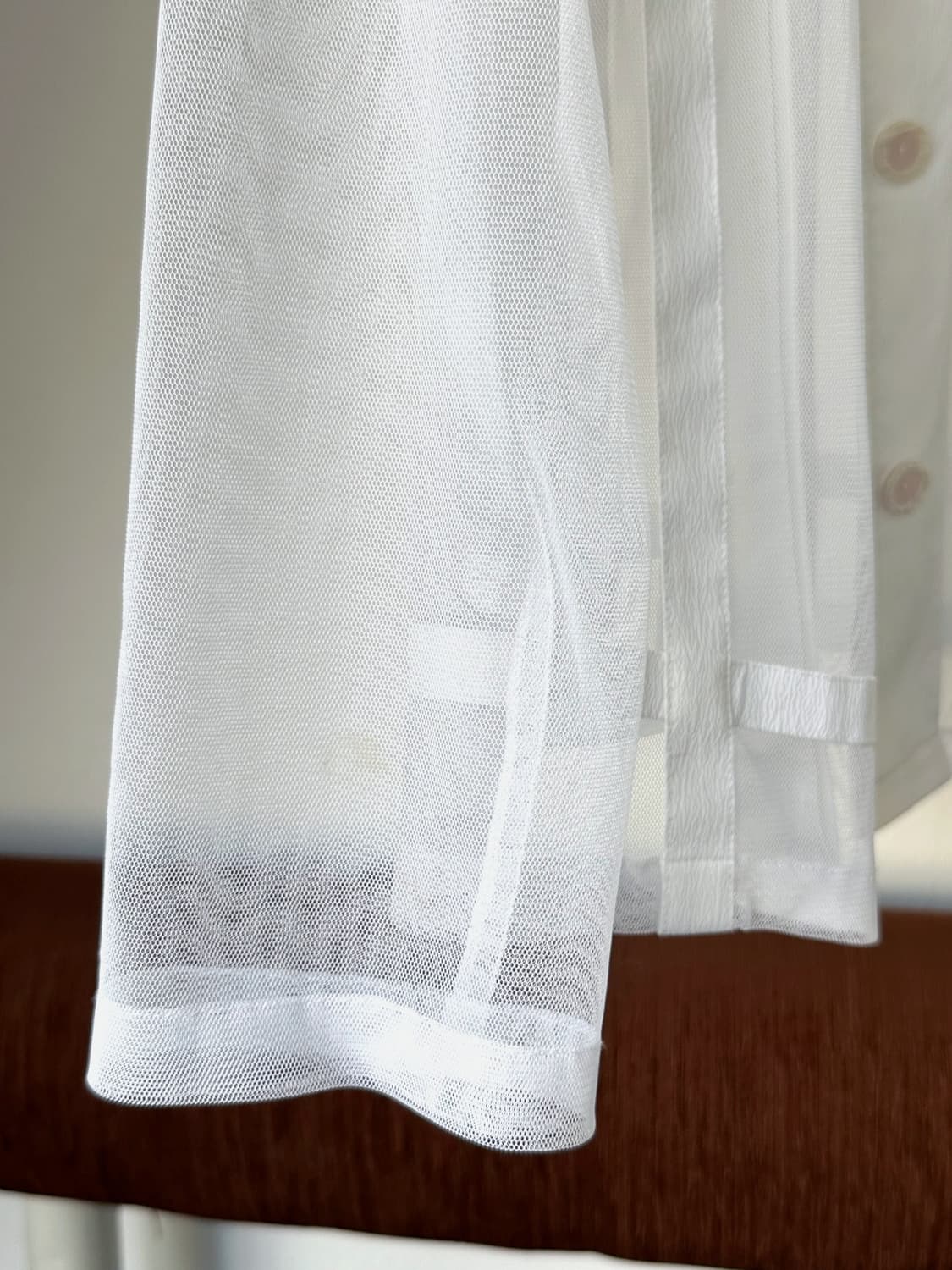 Sheer fabric design mesh blouse shirt 상품이미지6