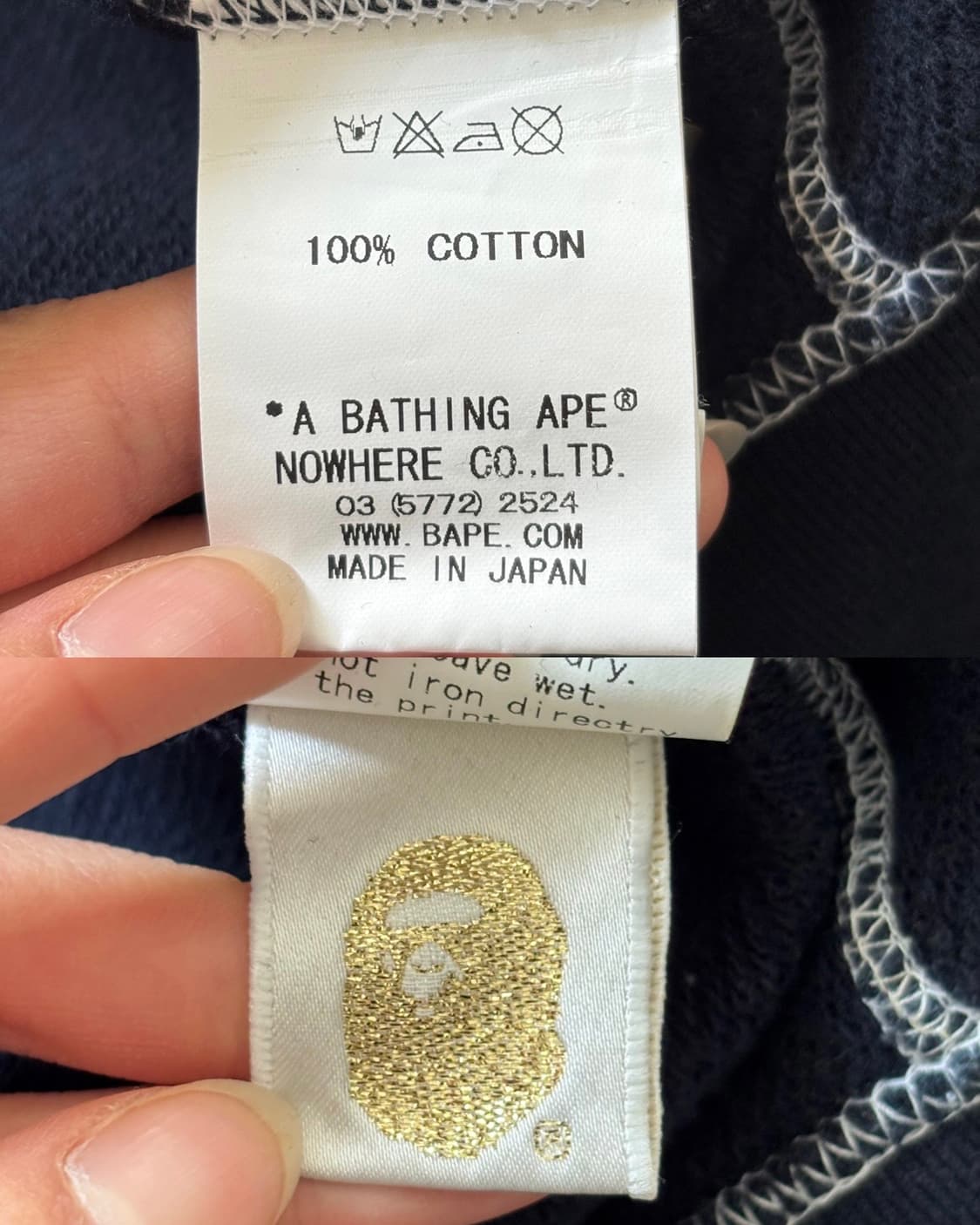 Bape 베이프 네이비 스티치 로고 후드집업 상품이미지10