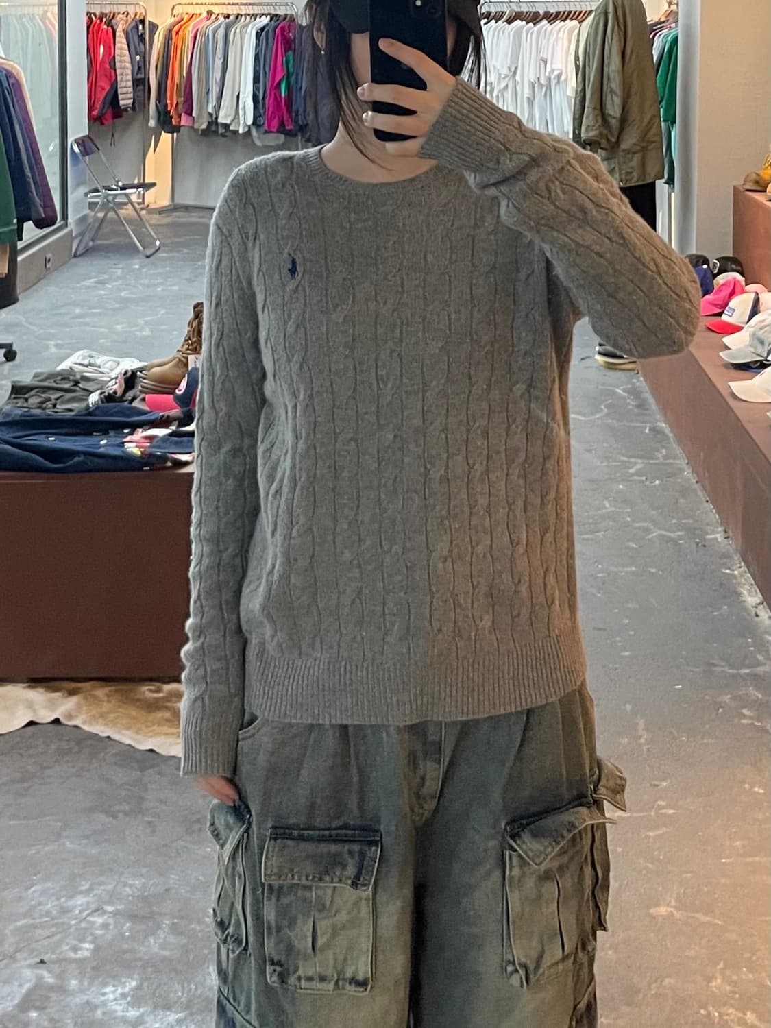 폴로랄프로렌 포니로고 니트 코튼 스웨터 그레이 헤더 H2086 상품이미지1