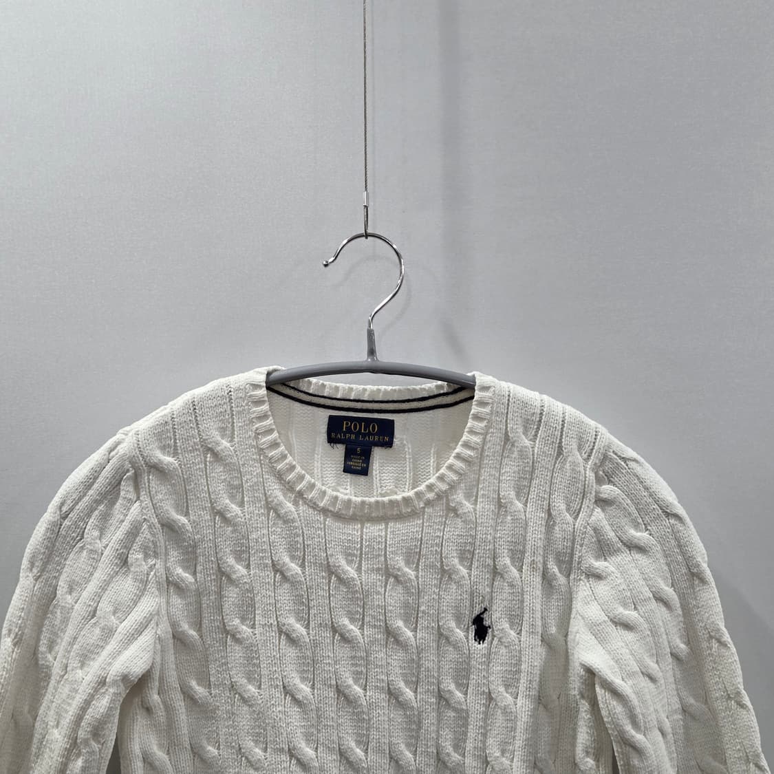 폴로랄프로렌 키즈 케이블 니트 화이트 5 상품이미지2