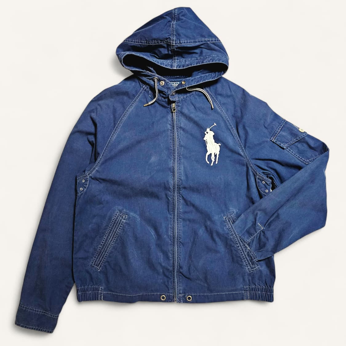[M(105)][폴로 랄프로렌]00's빅포니 가먼트다잉 코튼 후디 자켓 상품이미지1