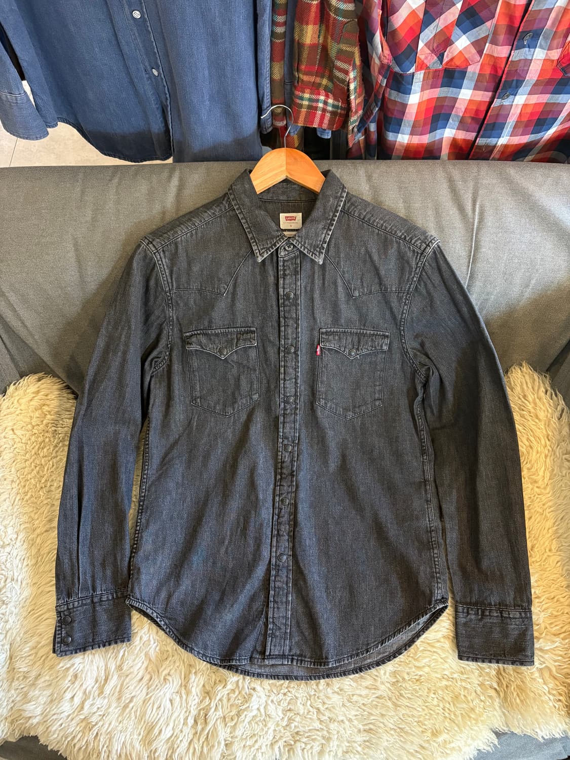 리바이스 흑청 데님 웨스턴 셔츠 상품이미지1