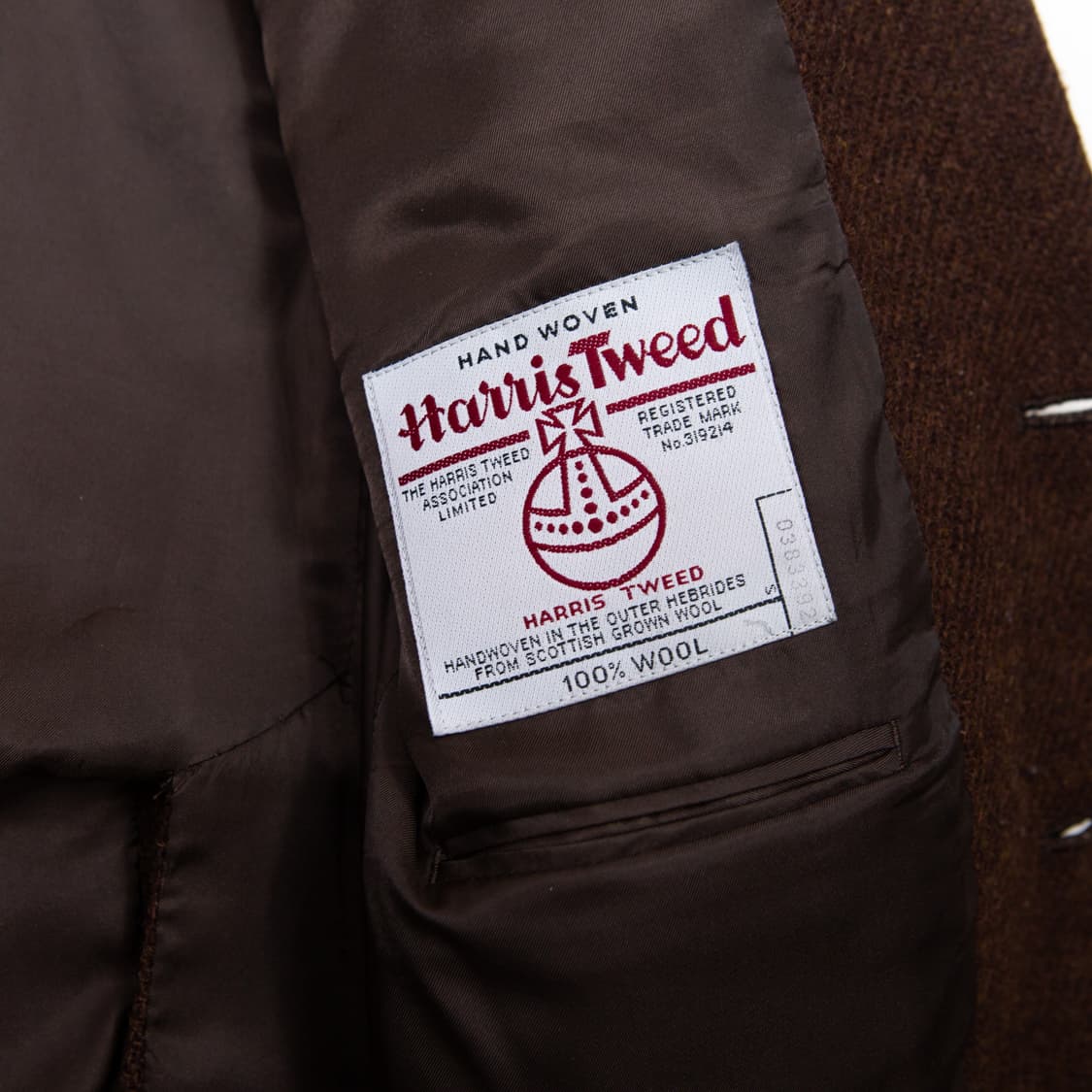 80s 해리스 트위드 울 블레이저 자켓 브라운 상품이미지4
