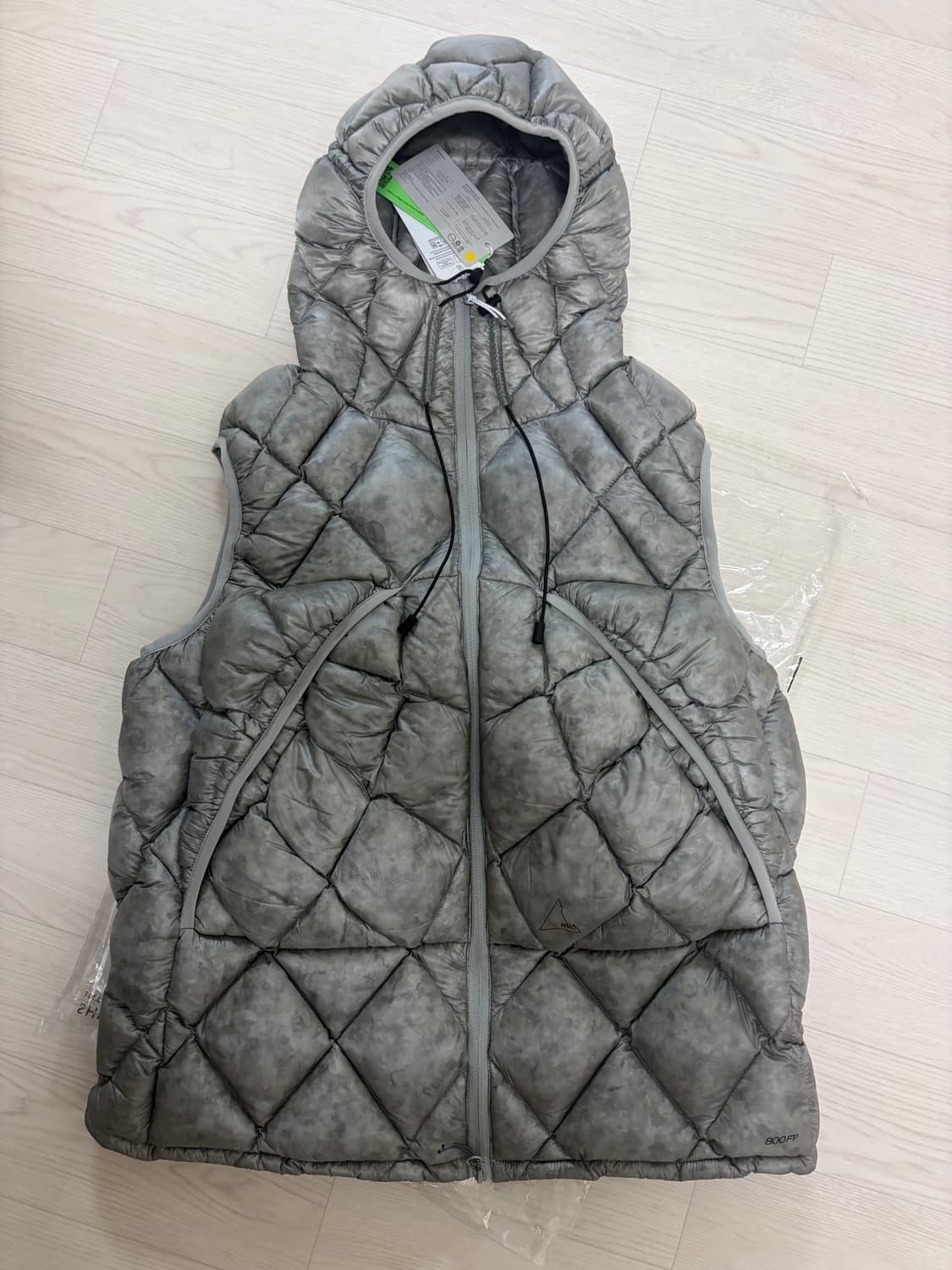 로아 하이킹 누나 800 후드 다운 패딩 베스트 그레이 L 상품이미지1