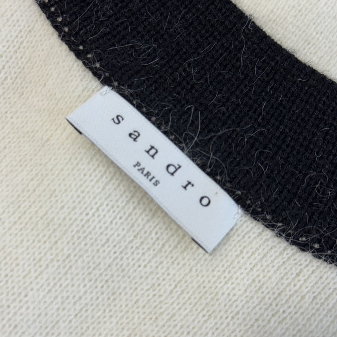 산드로 앙고라 배색 가디건 상품이미지4