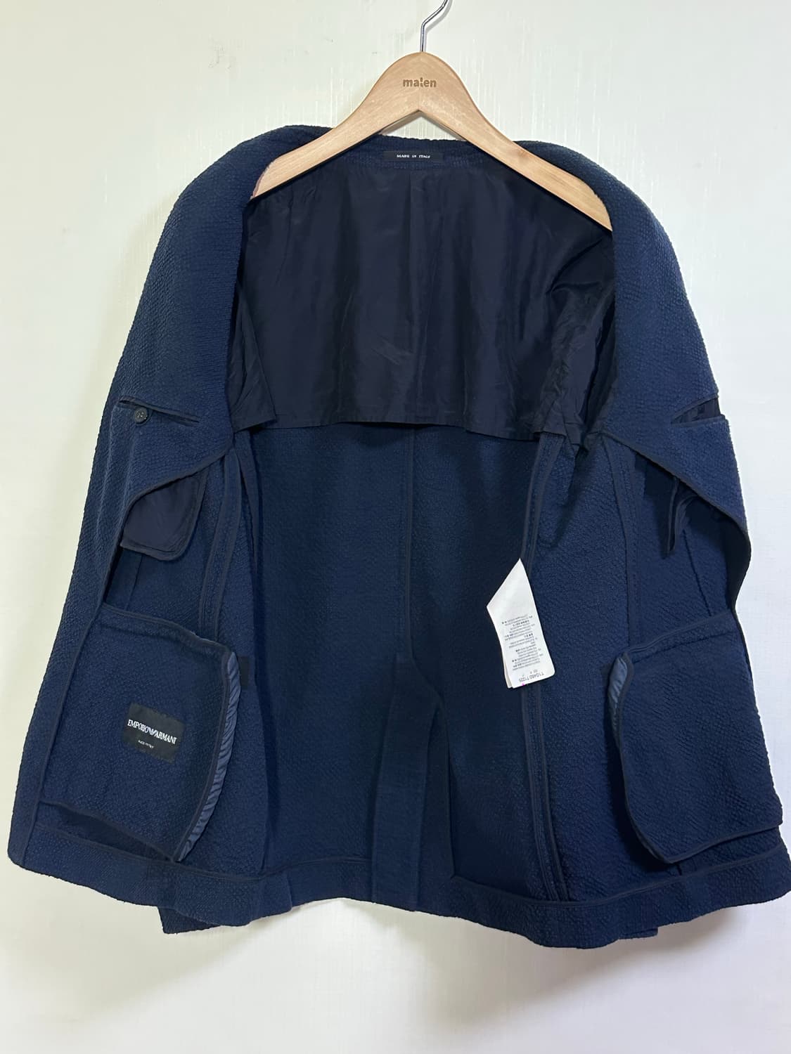 엠포리오 아르마니 춘추 트위드 블레이저 자켓 54/네이비 상품이미지4