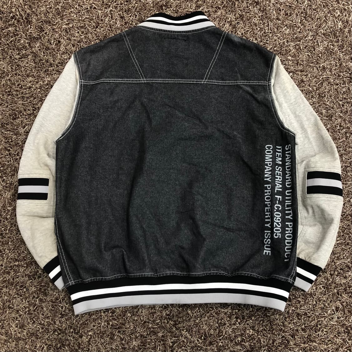 후부 데님 집업 유틸리티 배색 스타디움 자켓 상품이미지4