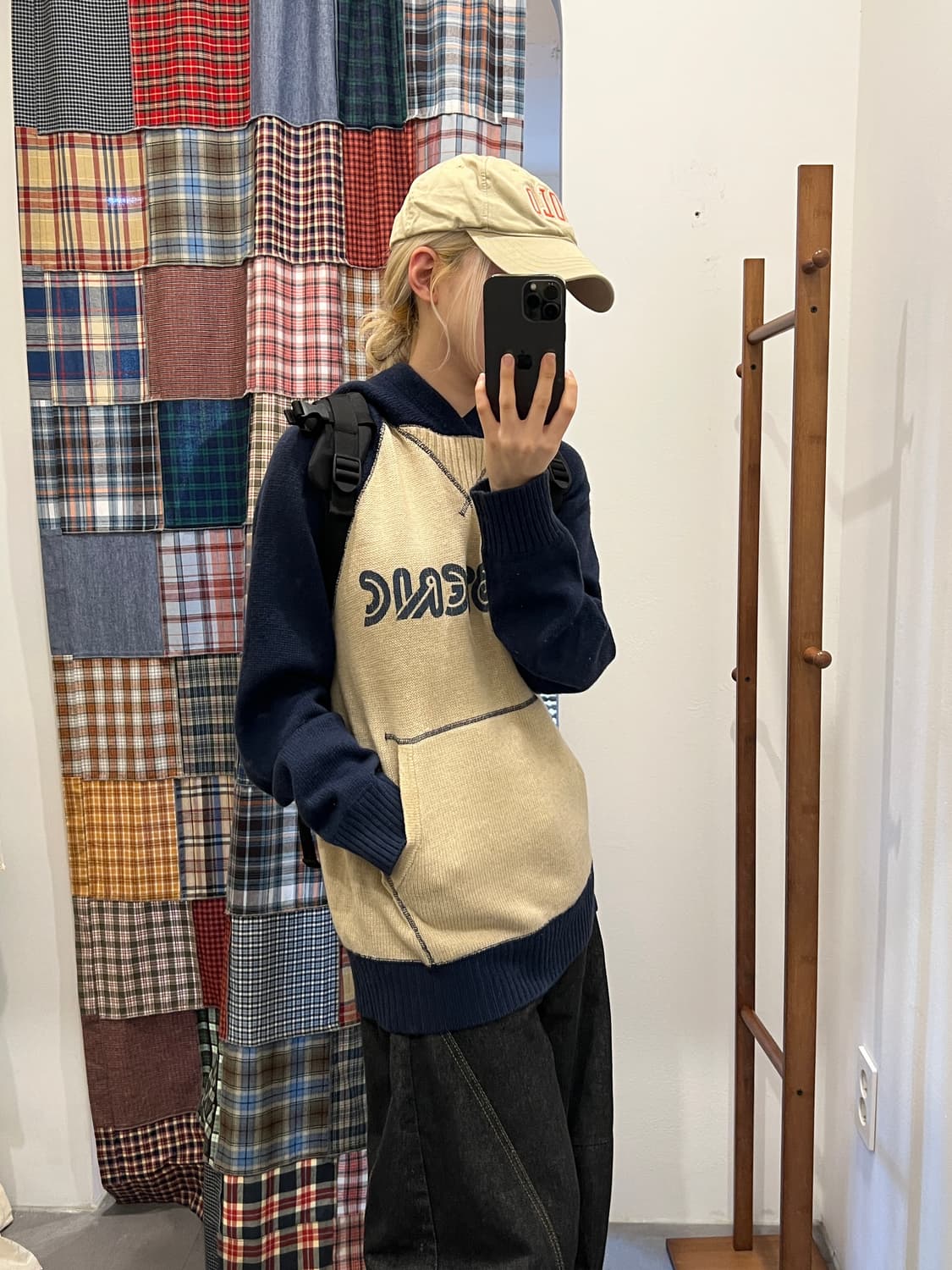 히스테릭글래머 네이비 니트 후드티 상품이미지3