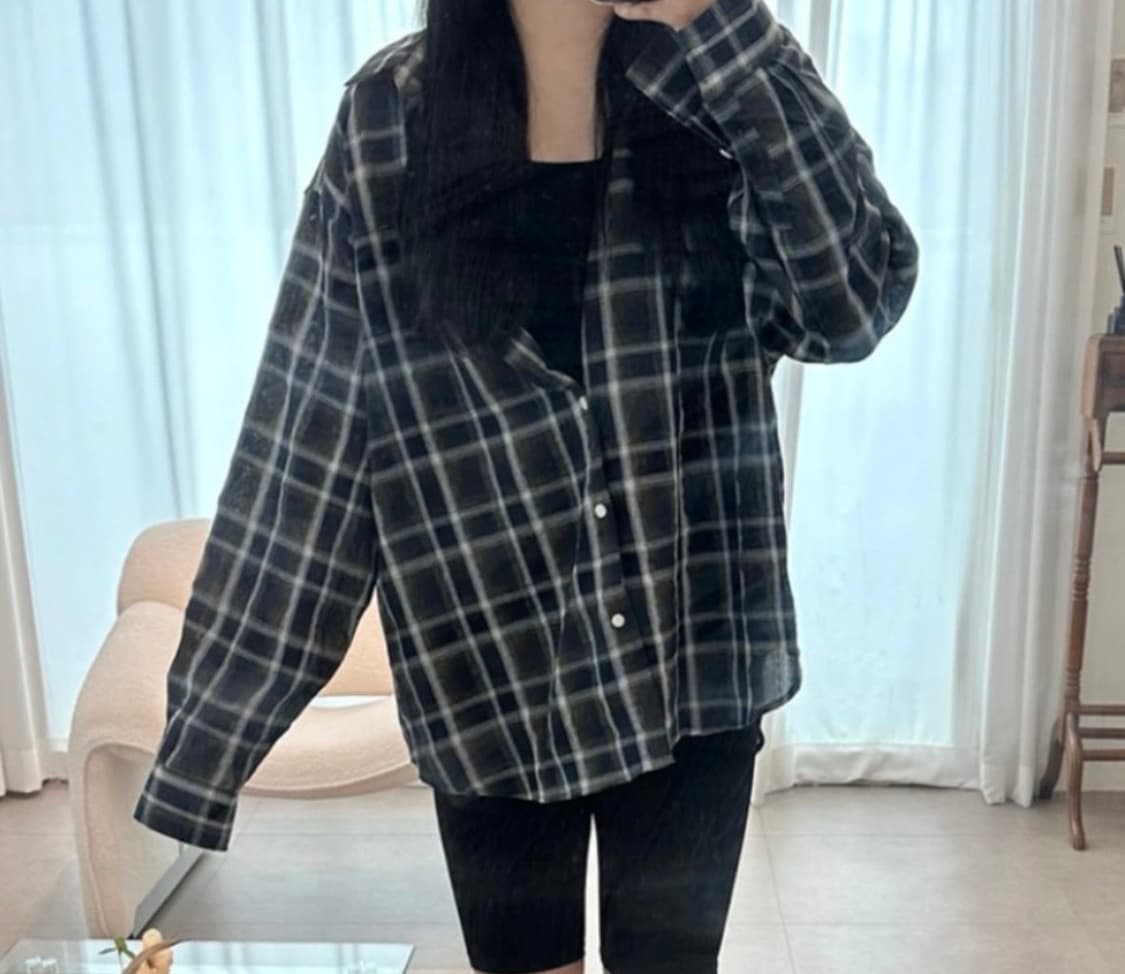 여름 체크 셔츠 보세  상품이미지3