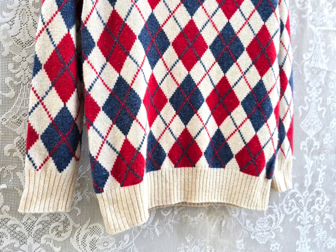 아페쎄 아가일패턴 니트 상품이미지4