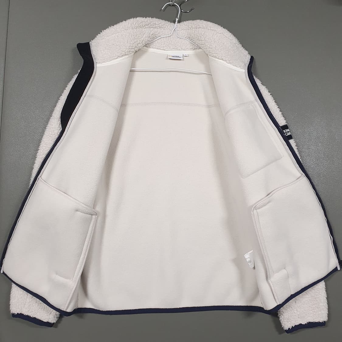 M) 내셔널지오그래픽 신형 헤러 플리스 양털 후리스 집업 자켓 화이트 상품이미지7