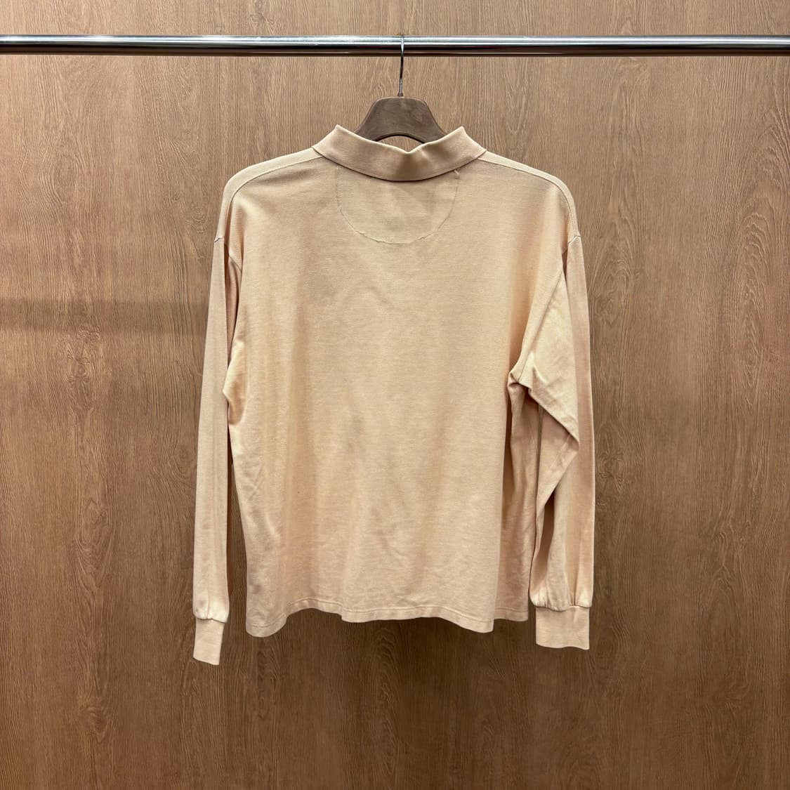 버버리 코튼 PK 티셔츠 하프 버튼 크레스트 로고 자수 디테일 오렌지 상품이미지3