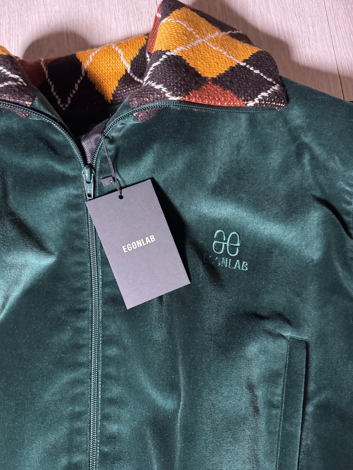 에곤랩 벨벳 집업 그린 L 상품이미지8