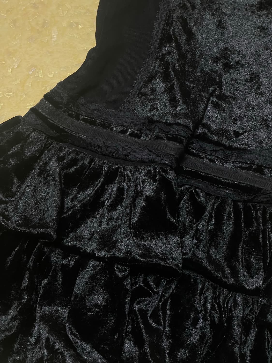 [새상품] 알곤퀸 데스노트 미사깔 벨벳 캉캉 맬빵 원피스 상품이미지7