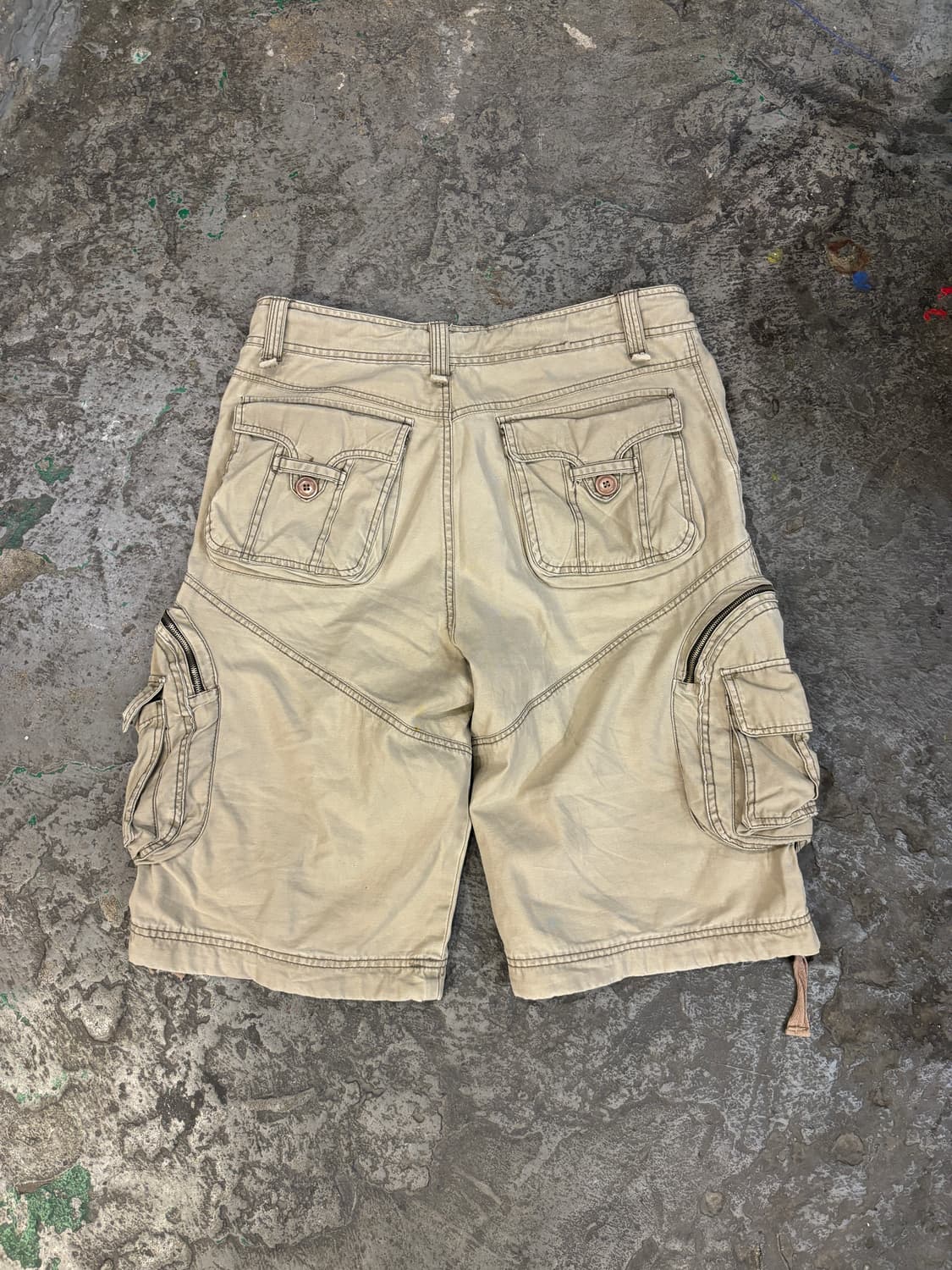빈티지 카키 멀티포켓 카고 반바지 상품이미지10