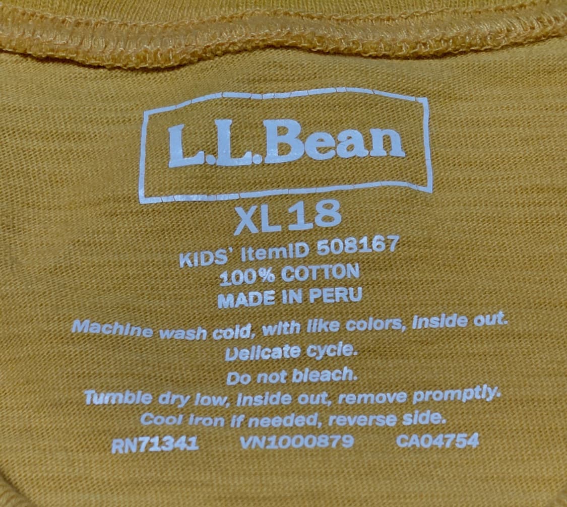 (L.L.Bean/XL) 키즈 롱 슬리브 티셔츠 - 스키 고글 울프 옐로 상품이미지4