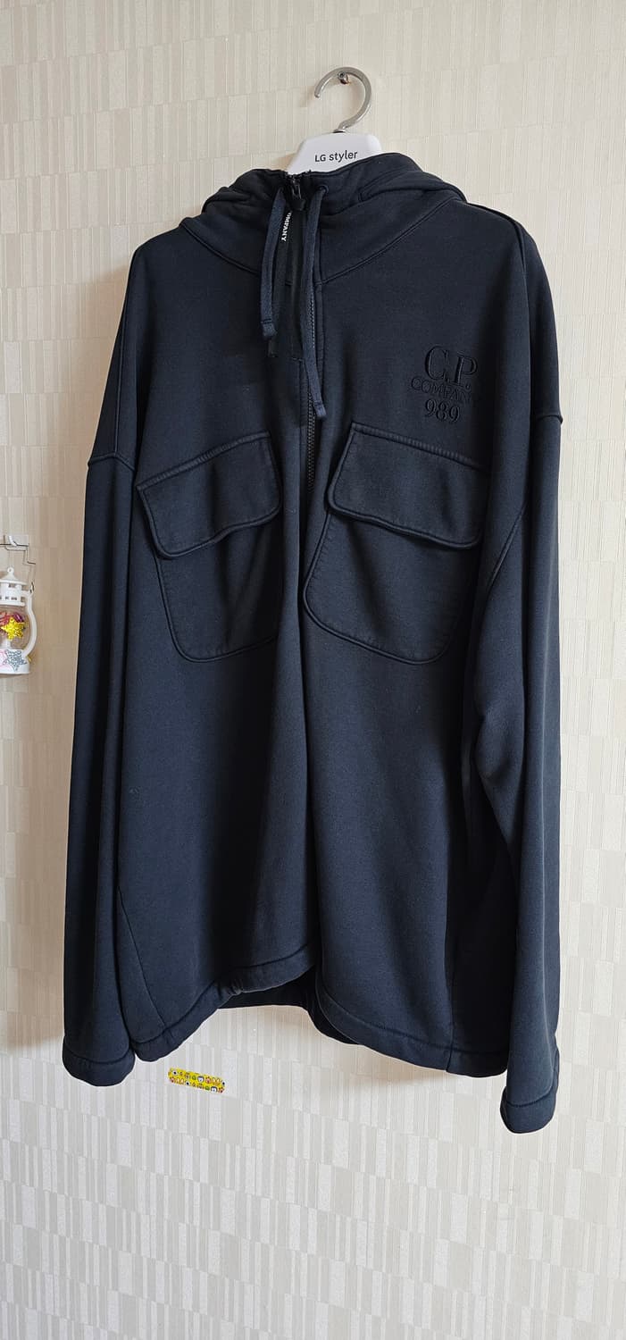 브러시드 에머라이즈드다이아고날 플리스 후드 유틸리티 스웨트셔츠 블랙샌드 상품이미지3