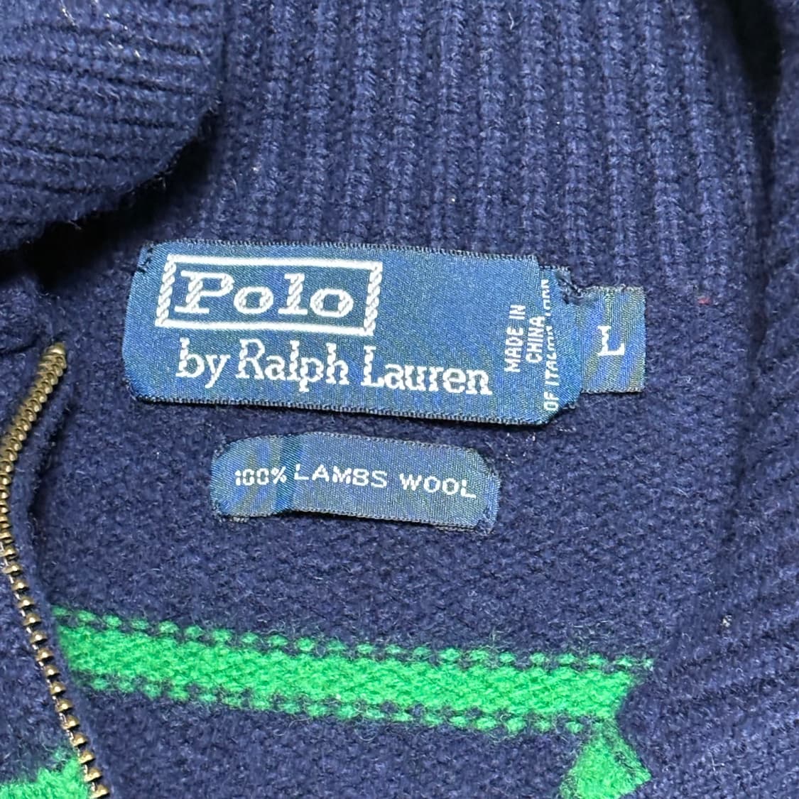 L 폴로랄프로렌 램스울 반집업 스트라이프 니트 상품이미지4