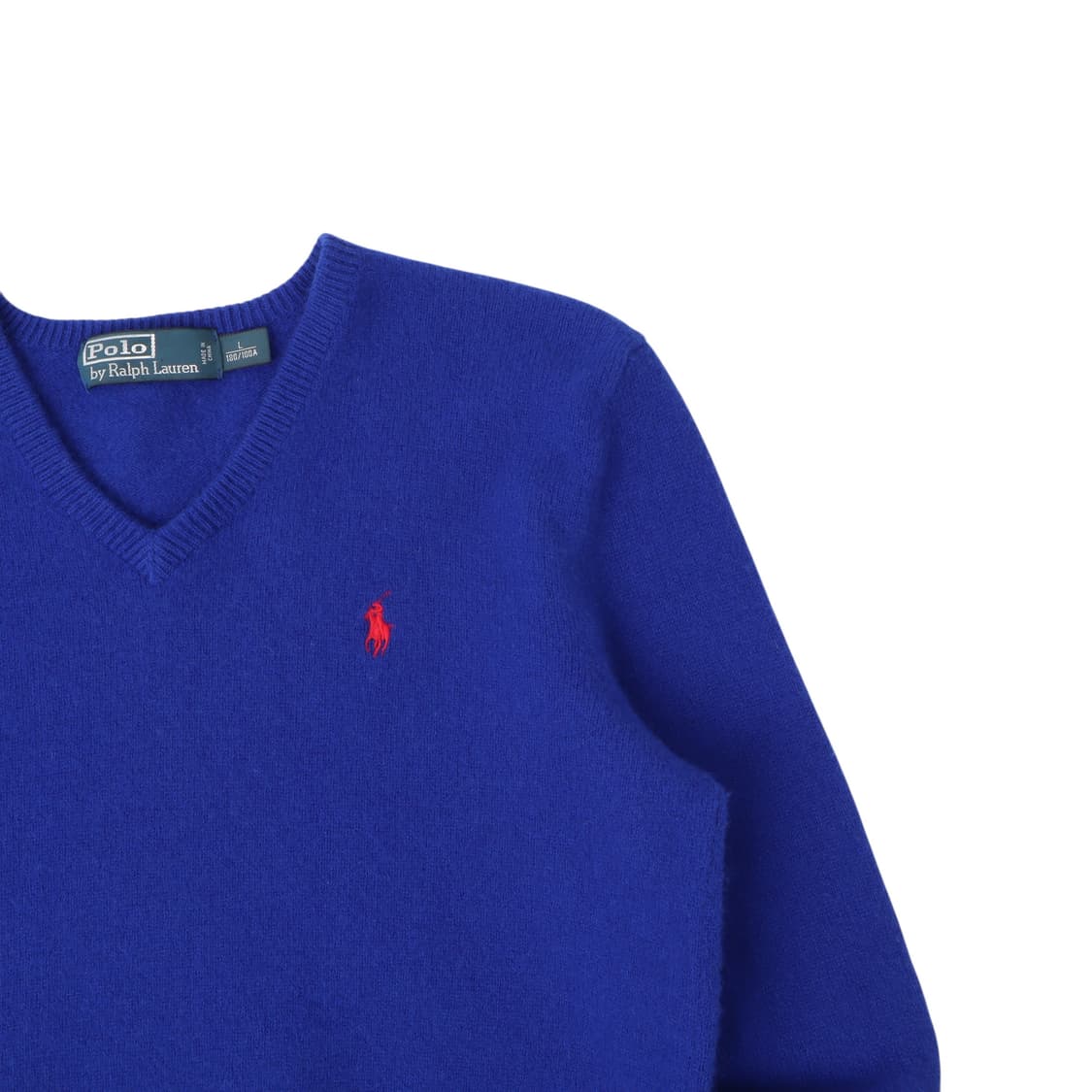 폴로 랄프로렌 블루 울 브이넥 니트 상품이미지3
