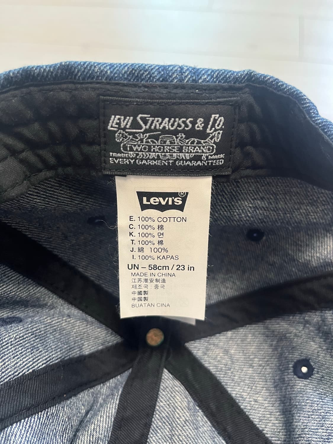 리바이스 데님 볼캡 58cm 상품이미지2