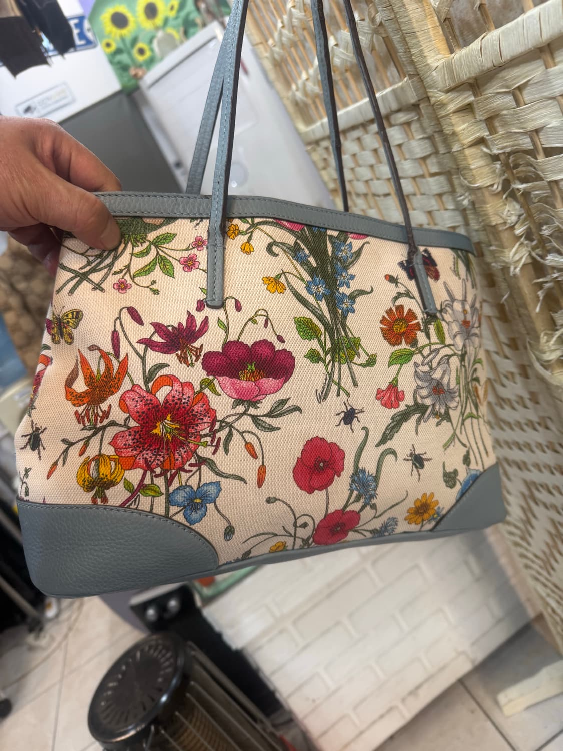 정품 구찌 일본 50주년 한정판 플로라 캔버스 숄더백 팝니다 상품이미지3