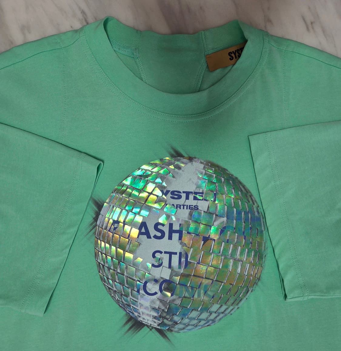 시스템 여성 미러볼 그래픽 티셔츠 상품이미지5