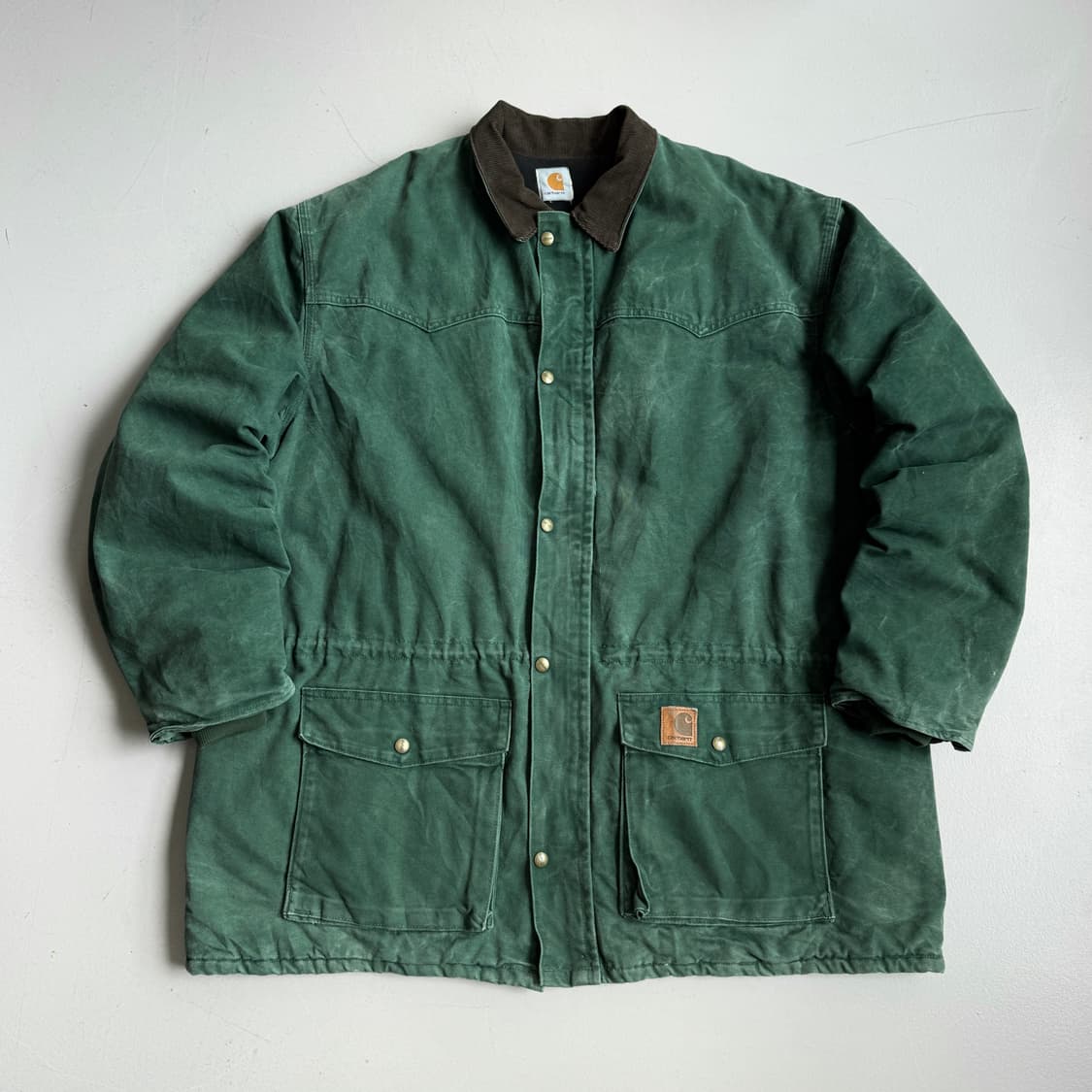 칼하트 헤비 덕 초어 페이드 워싱 워크자켓 그린 상품이미지2