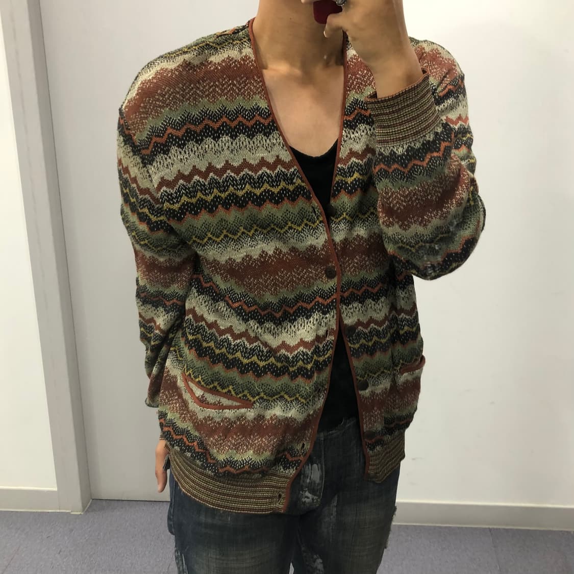 미쏘니 재팬 패턴 가디건  상품이미지4