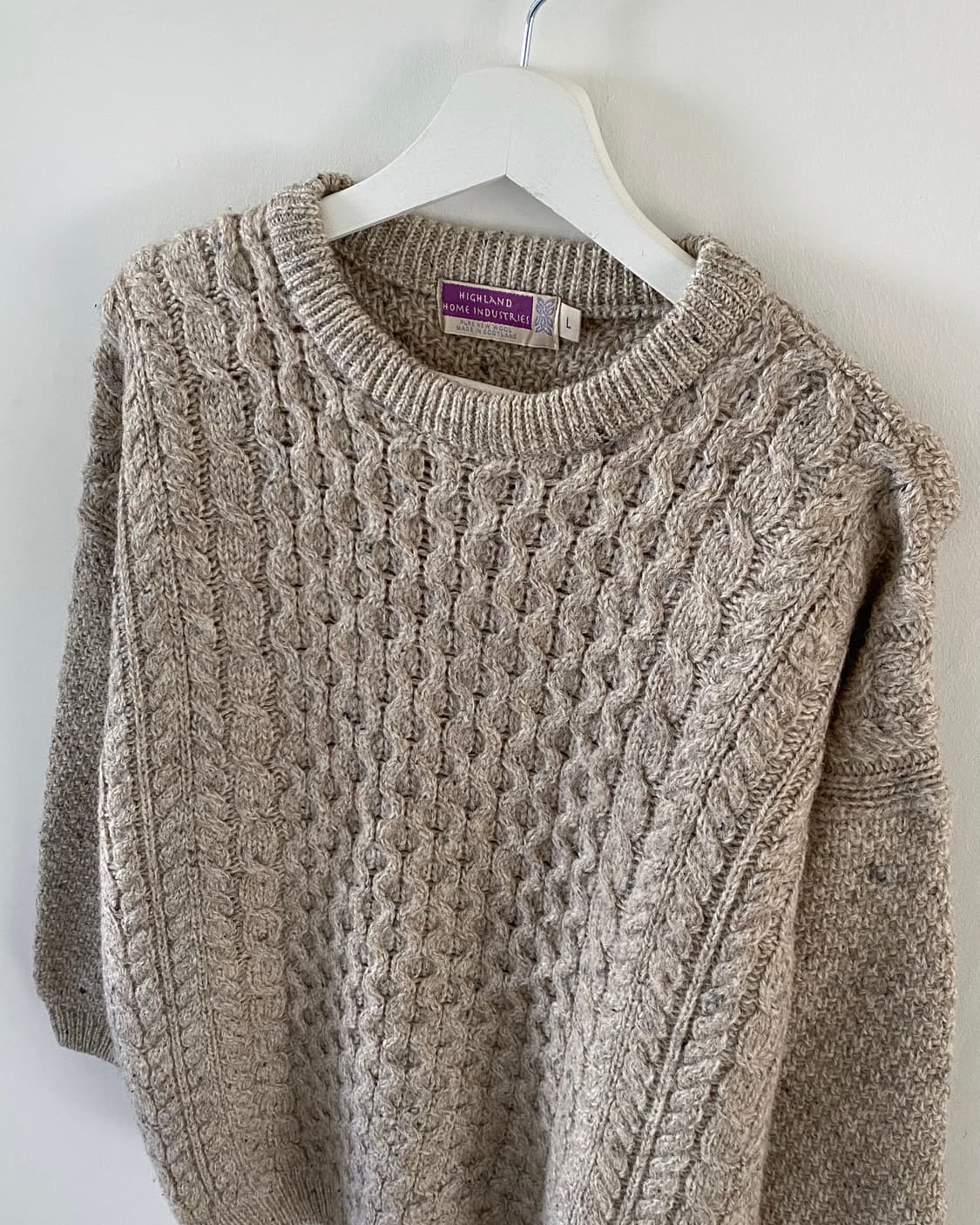 HIGHLAND HOME INDUSTRIES 아란 피셔맨 울 니트 스웨터 상품이미지3