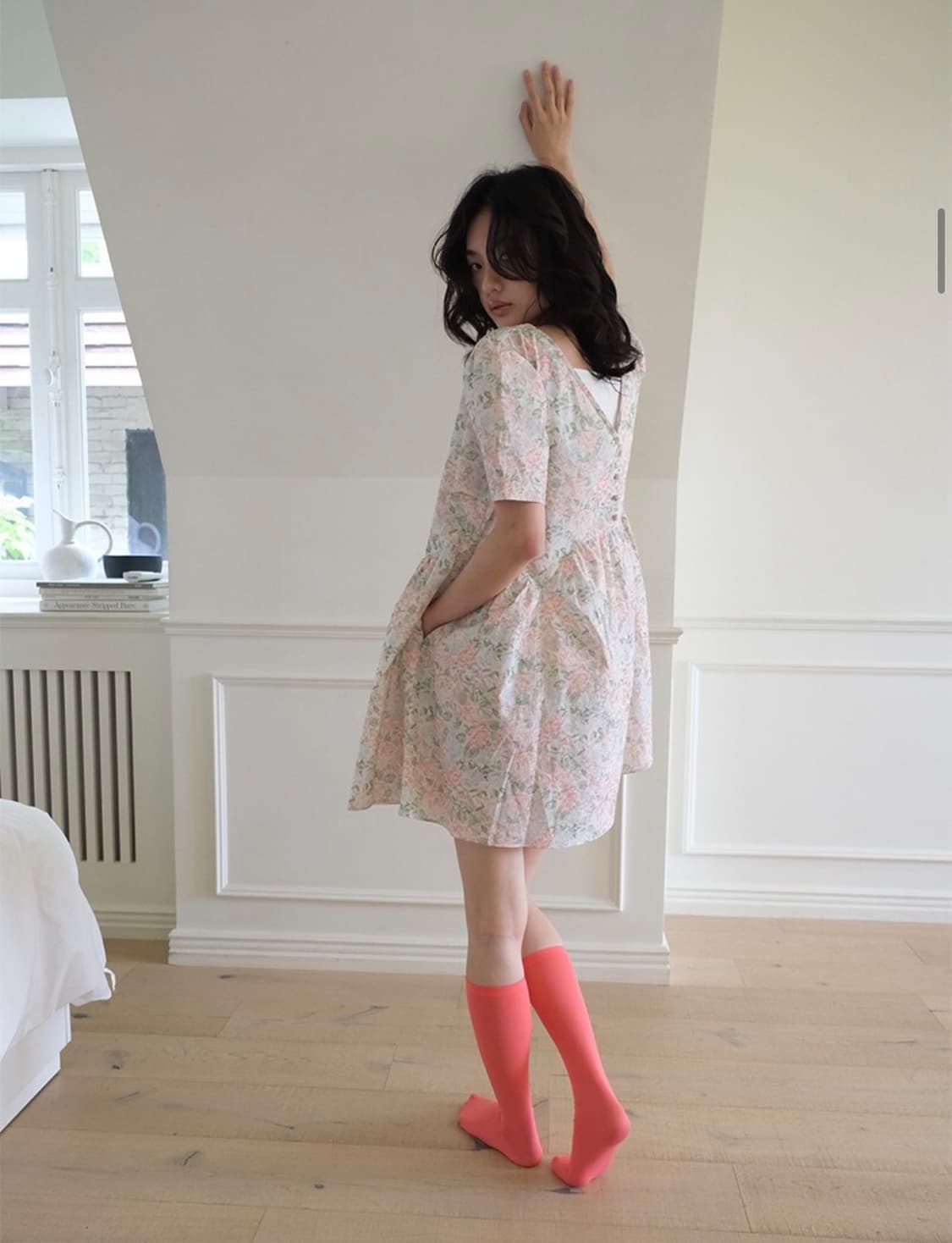 reversible over flower dress 상품이미지2