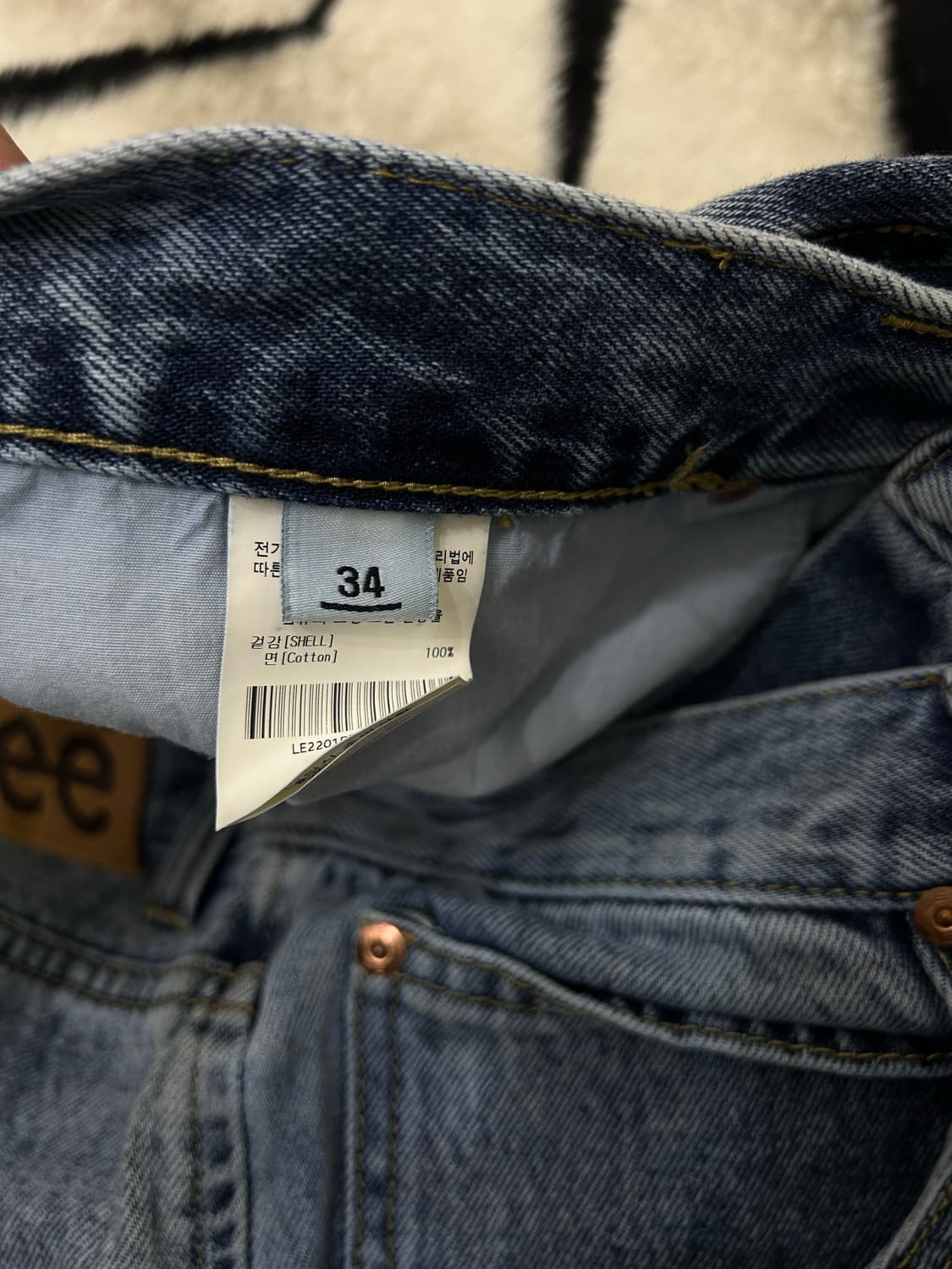 [34]Lee 스트레이트핏 데님팬츠/인디고라이트 상품이미지4