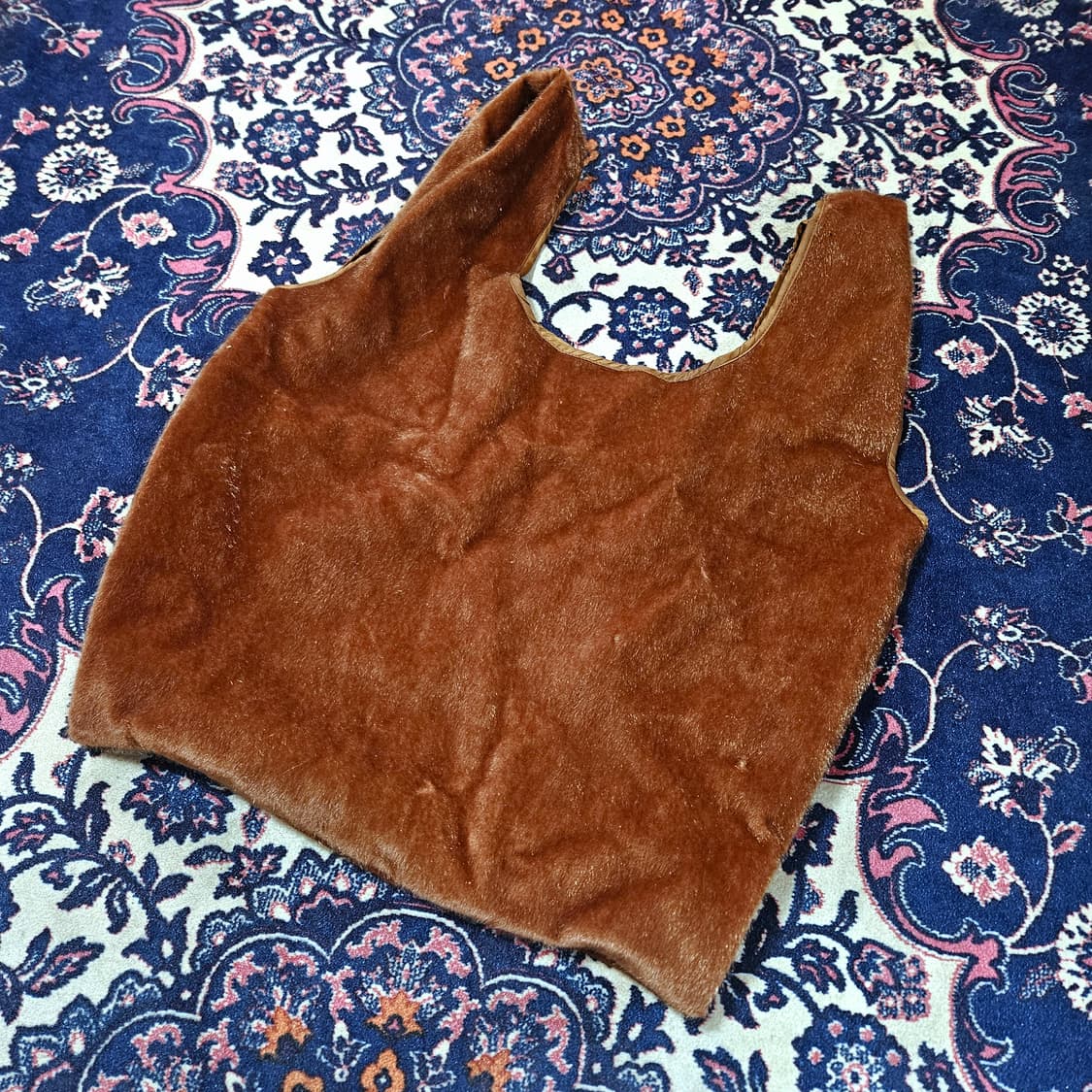 엠마커(M.marker) 브라운 퍼 빅 쇼퍼백 Free 상품이미지1