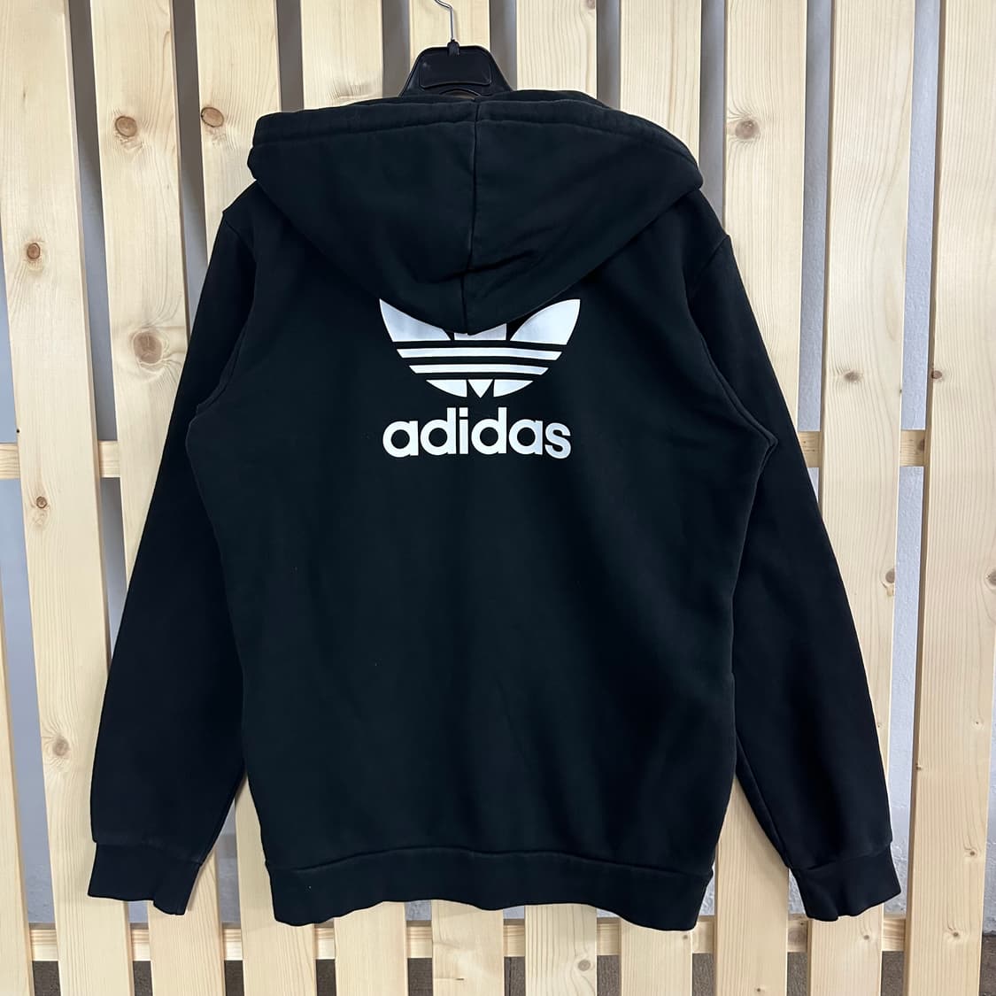 (M) 아디다스 블랙 빅로고 후드집업 상품이미지2
