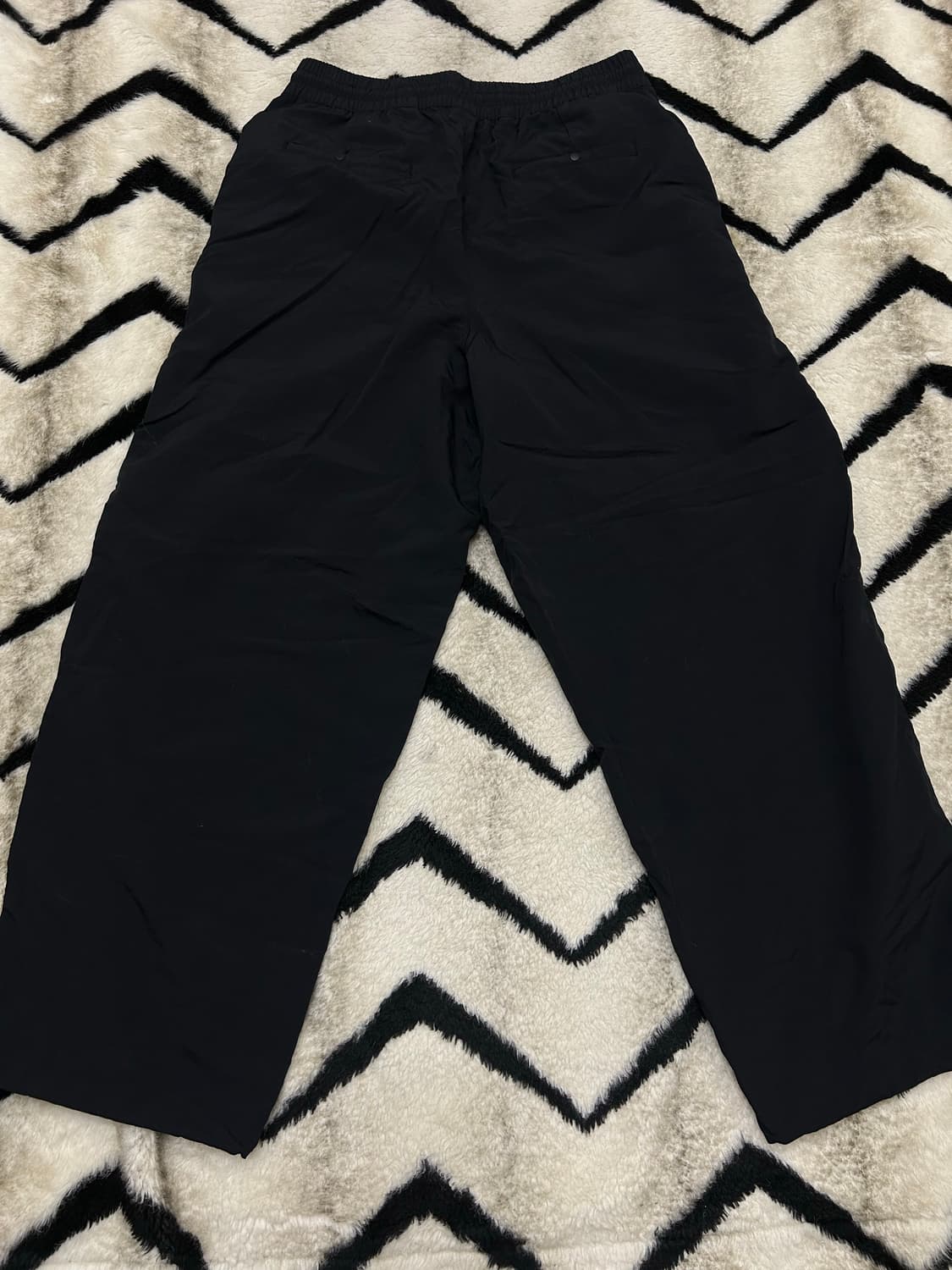 [M]트래블 오픈 니 나일론 와이드 팬츠/블랙 상품이미지3