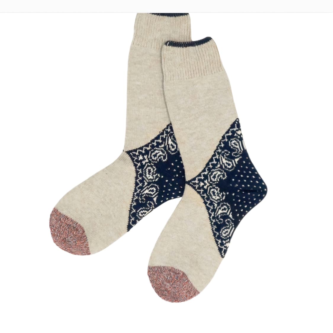 캐피탈 Kapital 힐 페이블리 반다나 삭스 양말 네이비 베이지 상품이미지4