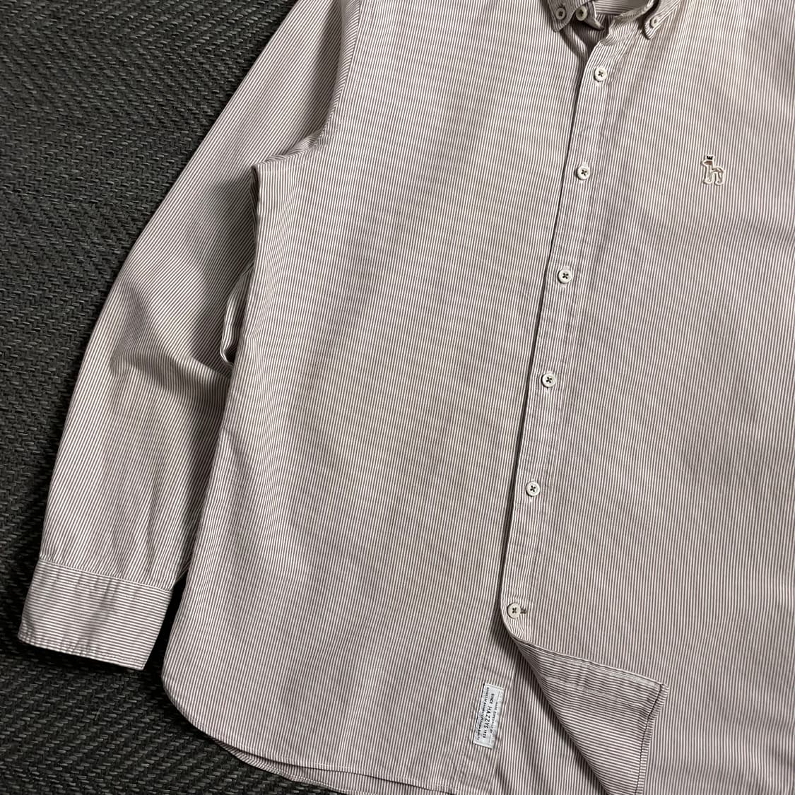 헤지스 자수로고 베이직 스트라이프 혼방 셔츠y 4348 상품이미지4