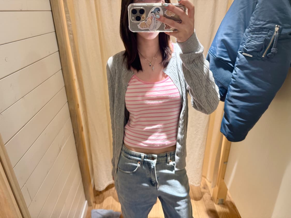 브랜디멜빌 핑크 스트라이프 나시 상품이미지1