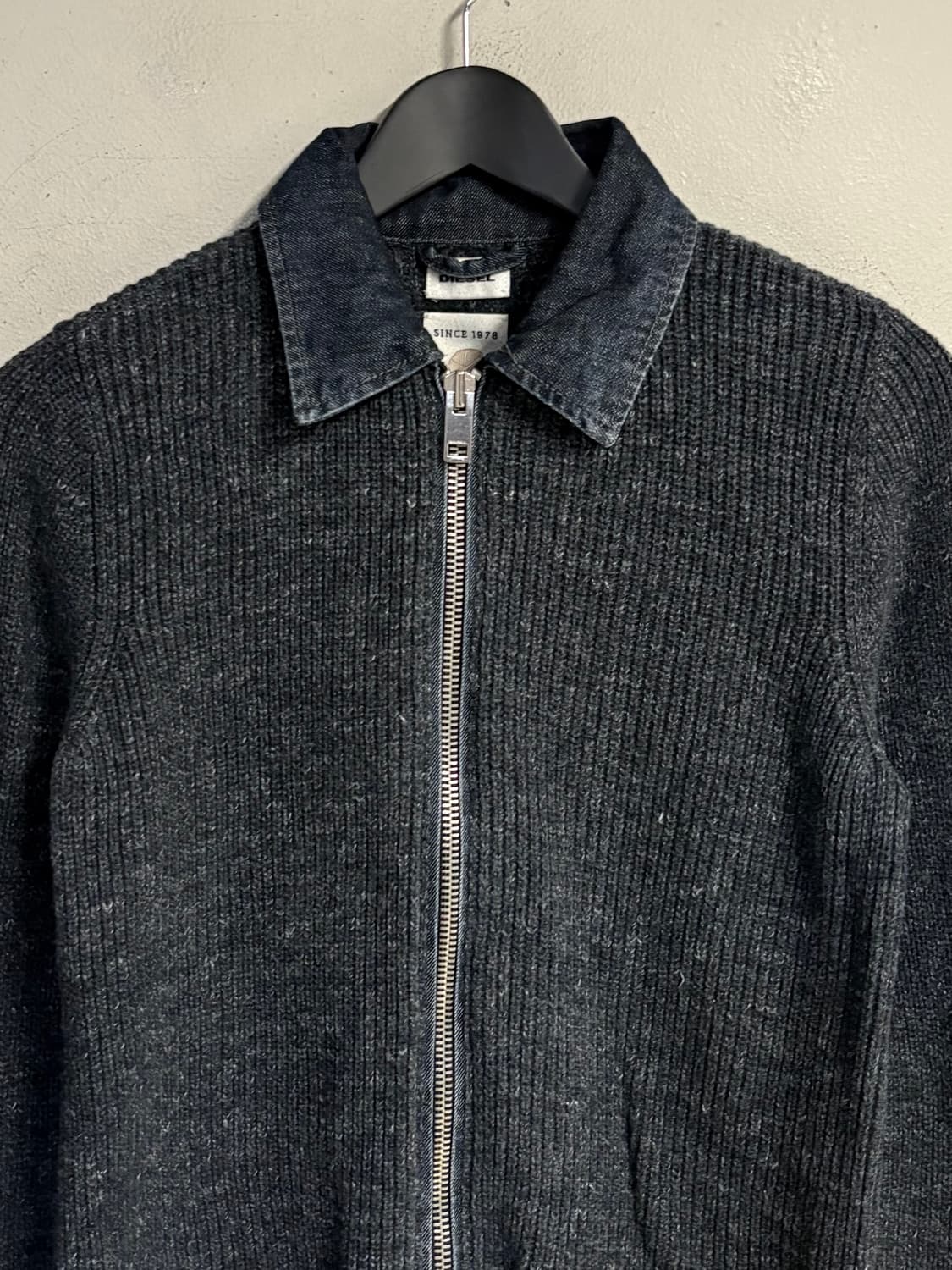 DIESEL denim collar knit zip up jacket  상품이미지3