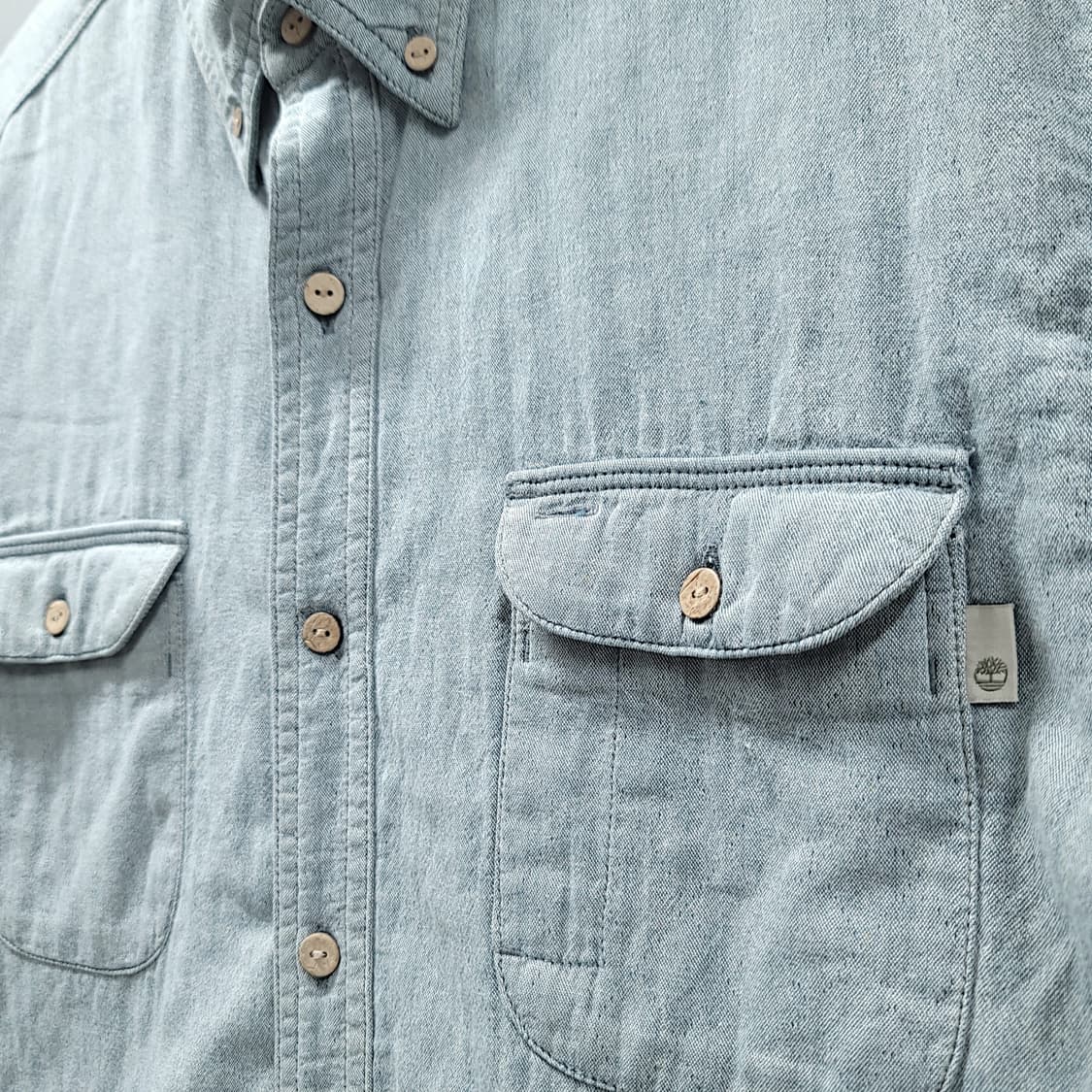 [L] 팀버랜드 라이트블루 샴브레이 롤업 긴팔셔츠 상품이미지4