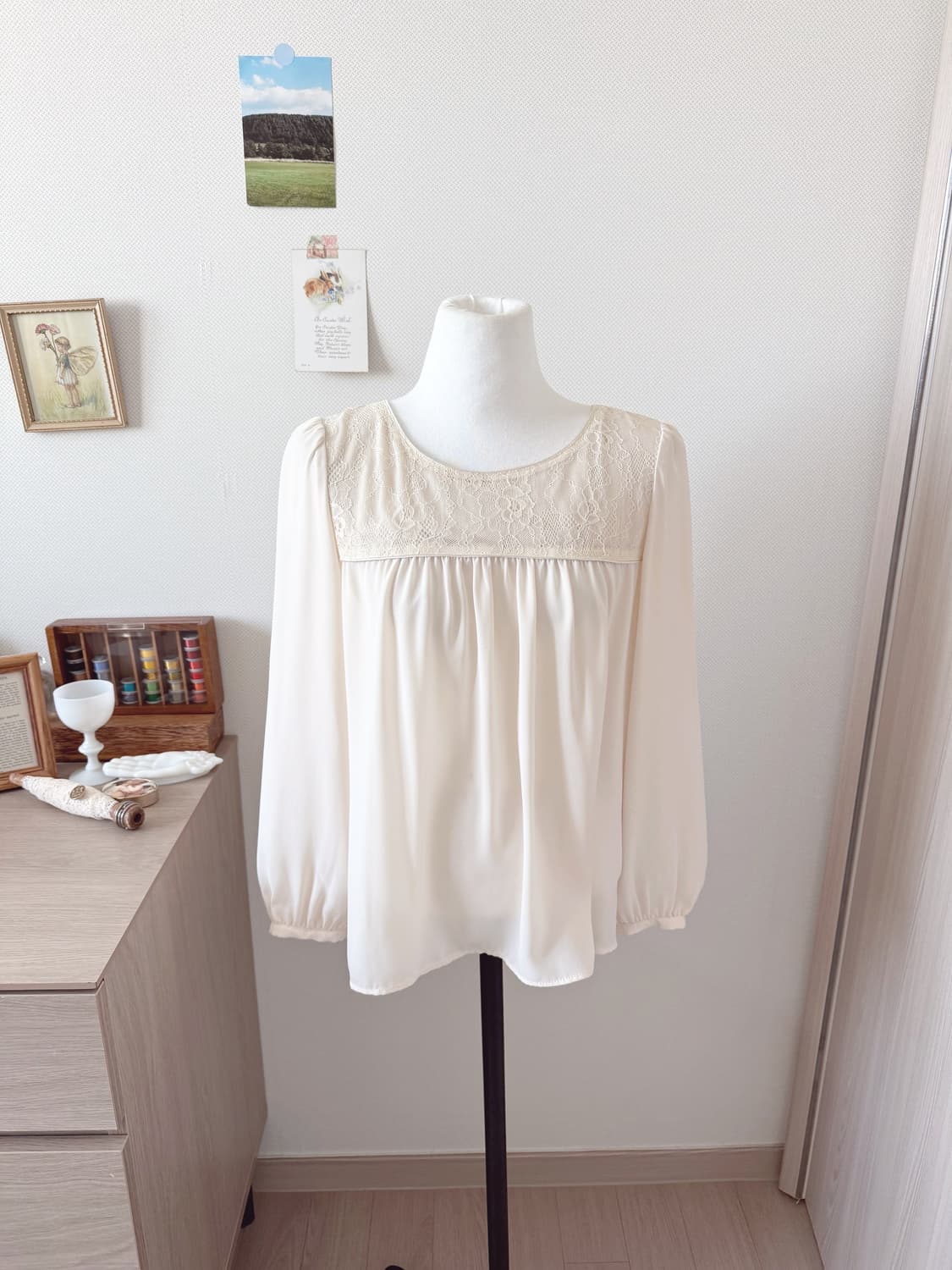 크림 레이스 블라우스 상품이미지1