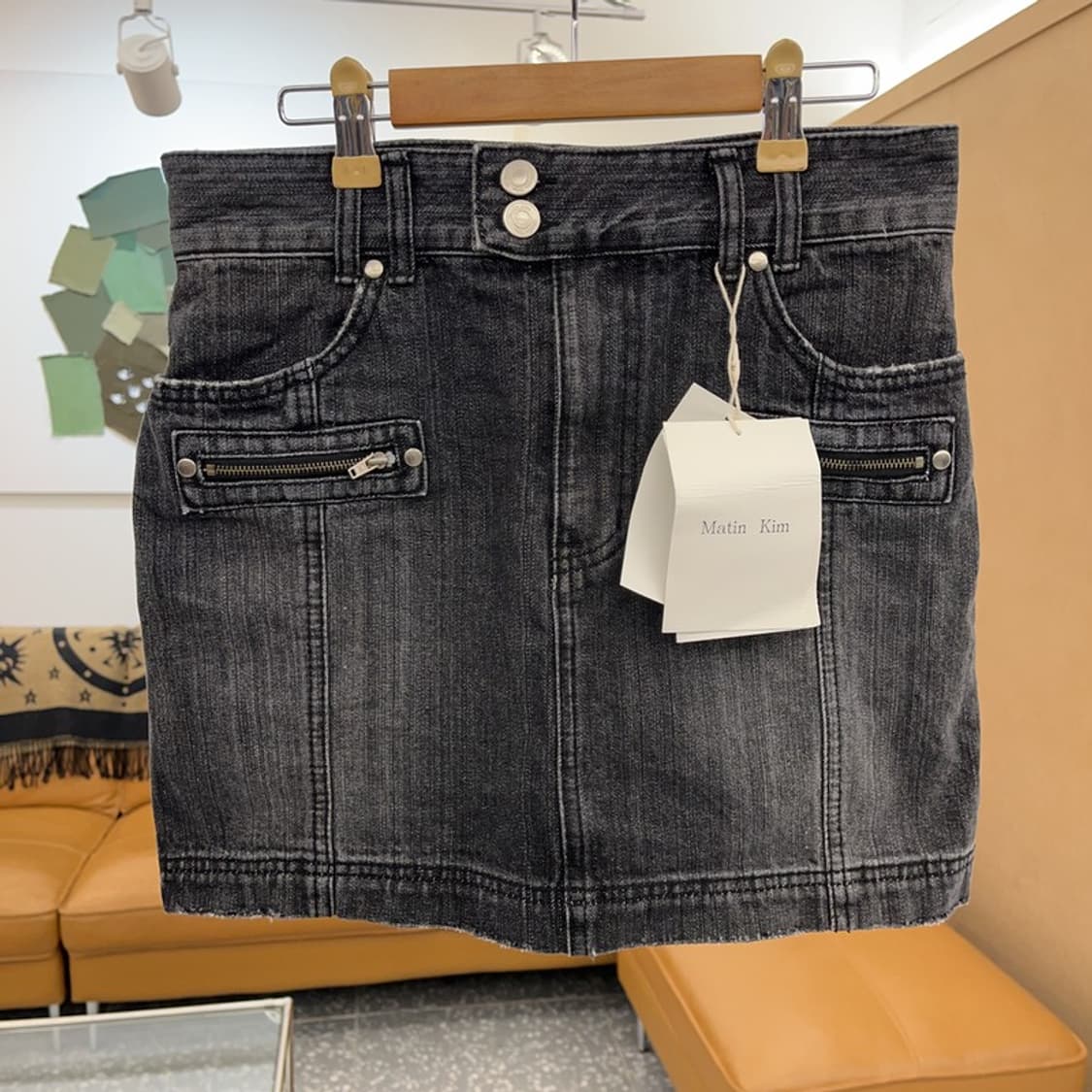 마뗑킴 흑청 미니스커트 M C05600 상품이미지1