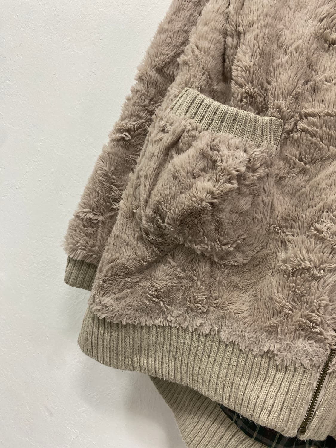 [NATULY] 브라운베이지 폭닥 그린 체크 후드집업 상품이미지6